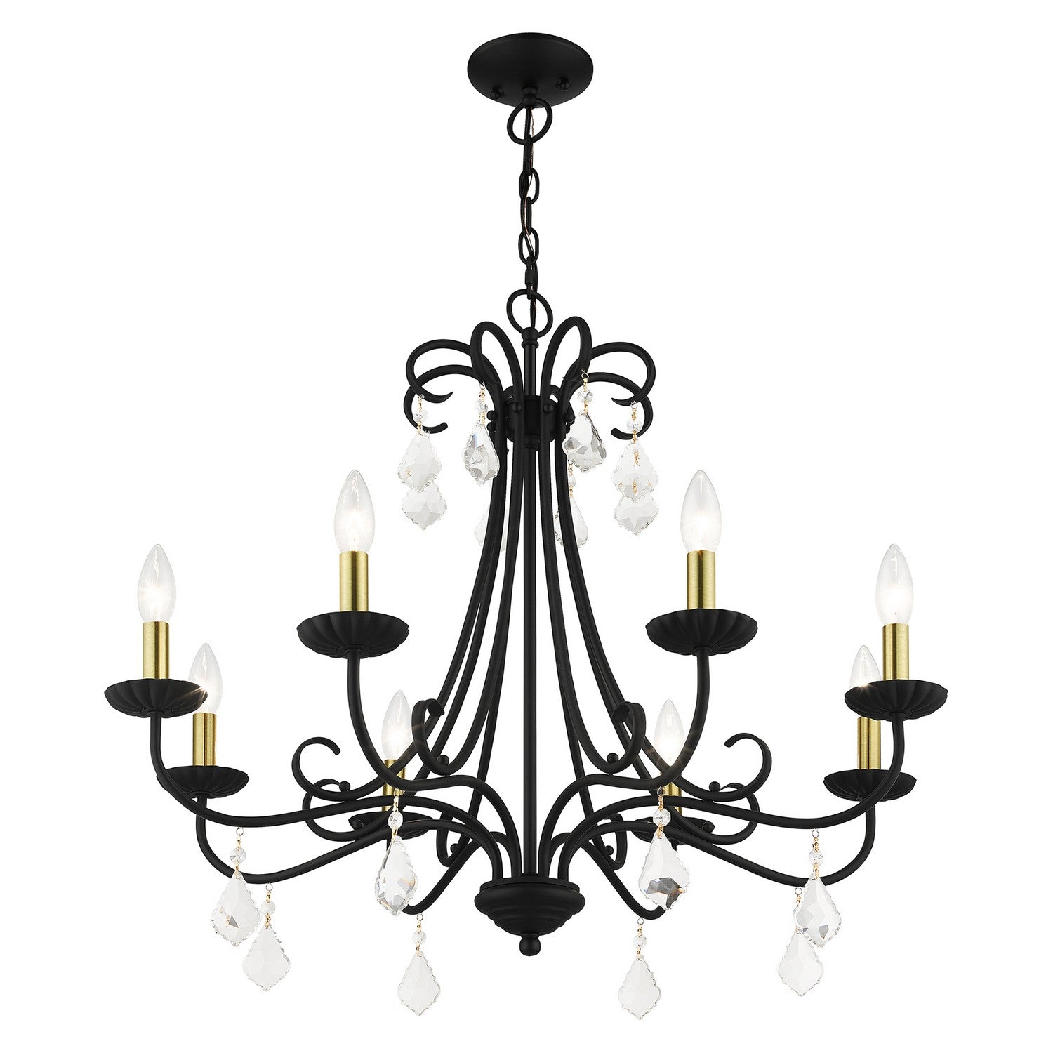 Livex Lighting - 40878-04 - Eight Light Chandelier - Daphne - Black with Antique Brass