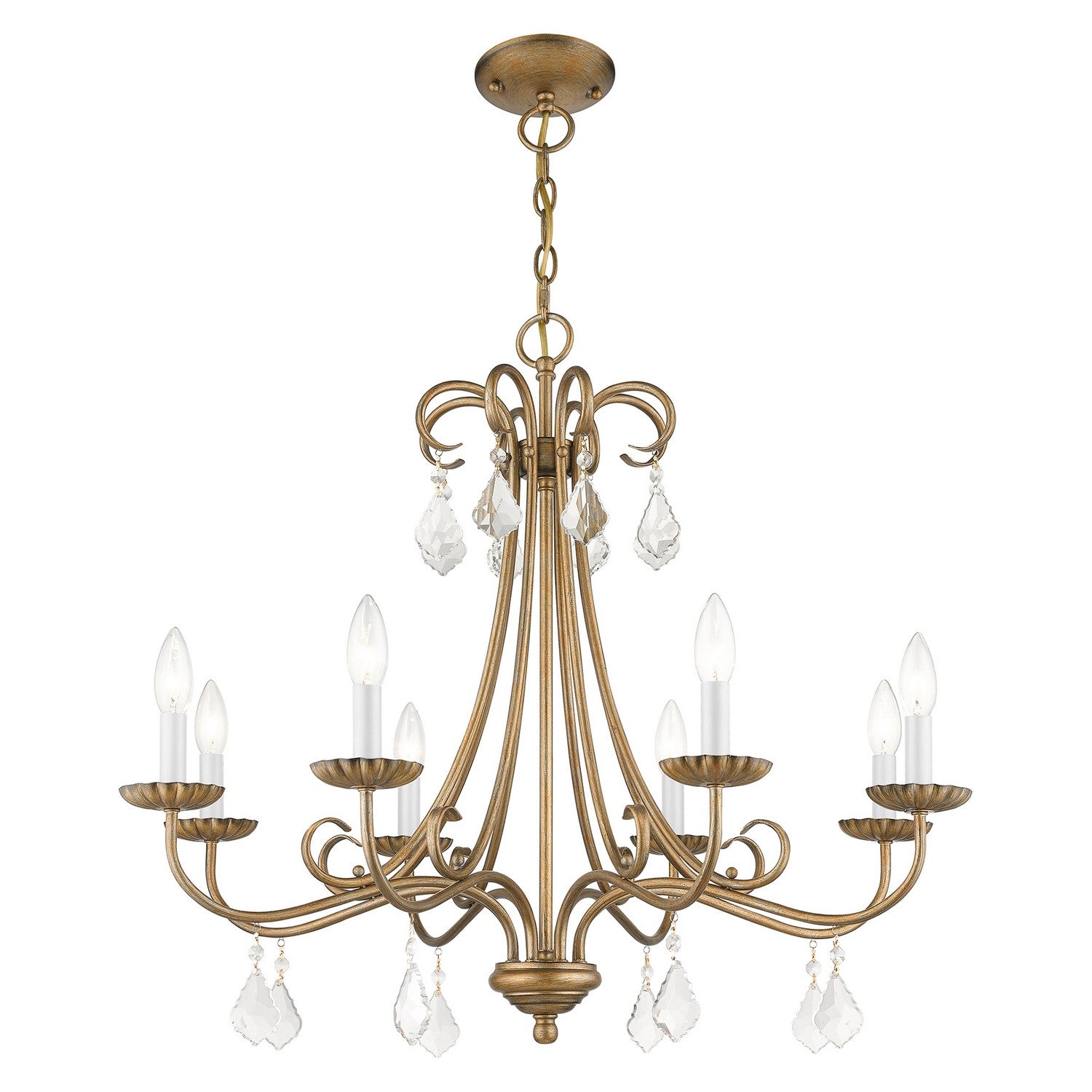 Livex Lighting - 40878-48 - Eight Light Chandelier - Daphne - Antique Gold Leaf