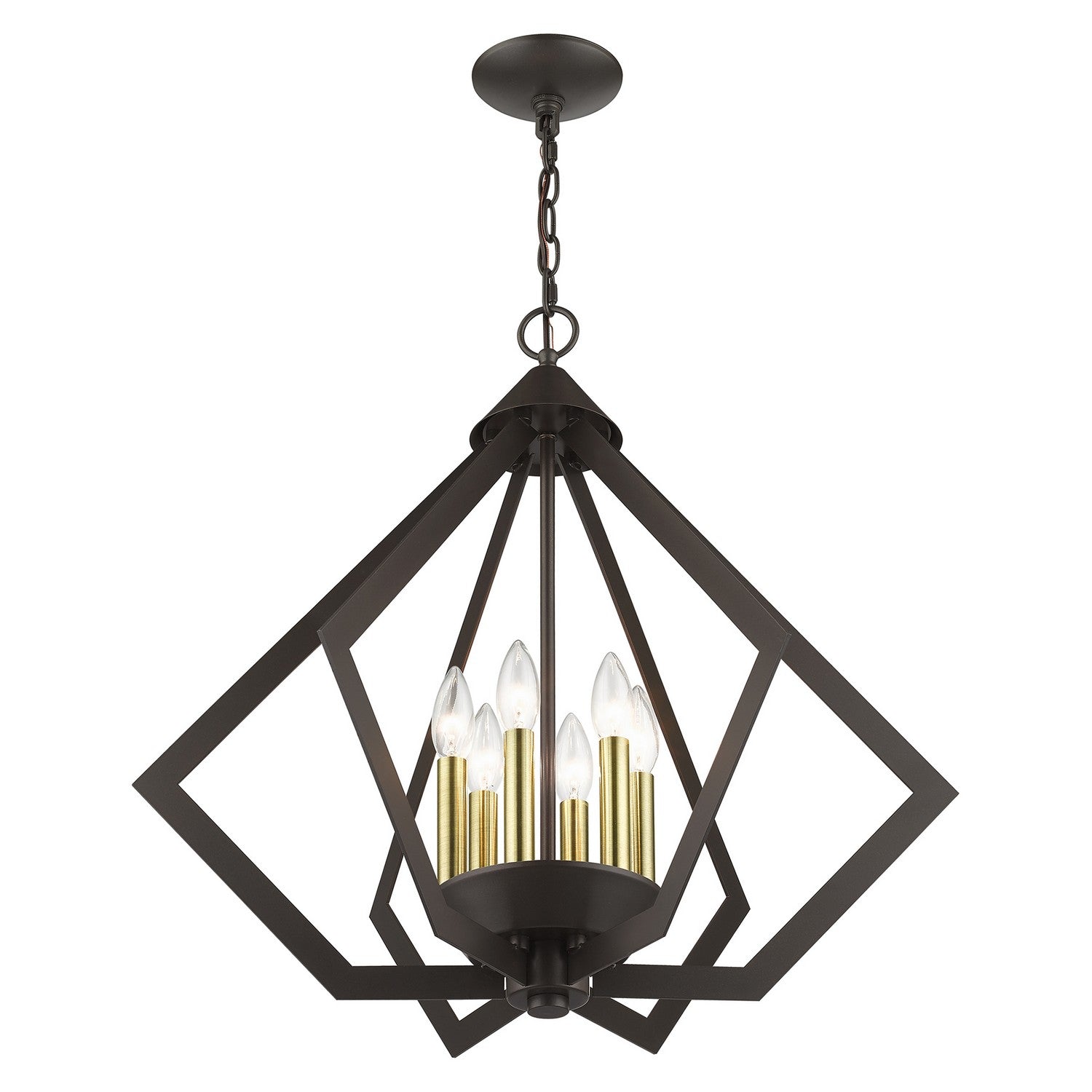 Livex Lighting - 40926-92 - Six Light Chandelier - Prism - English Bronze with Antique Brass