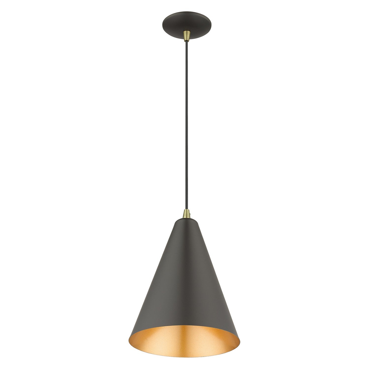 Livex Lighting - 41492-07 - One Light Pendant - Dulce - Bronze with Antique Brass