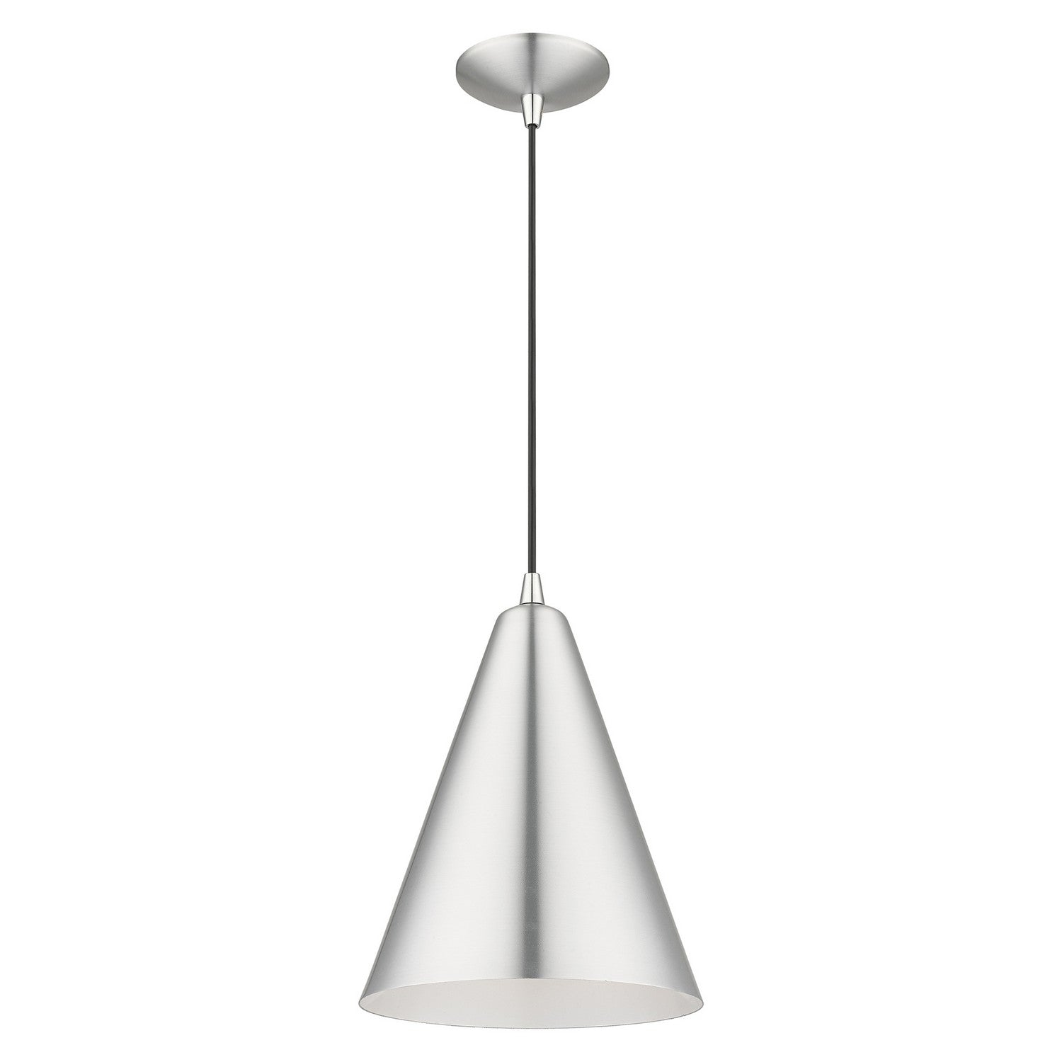 Livex Lighting - 41492-66 - One Light Pendant - Dulce - Brushed Aluminum with Polished Chrome