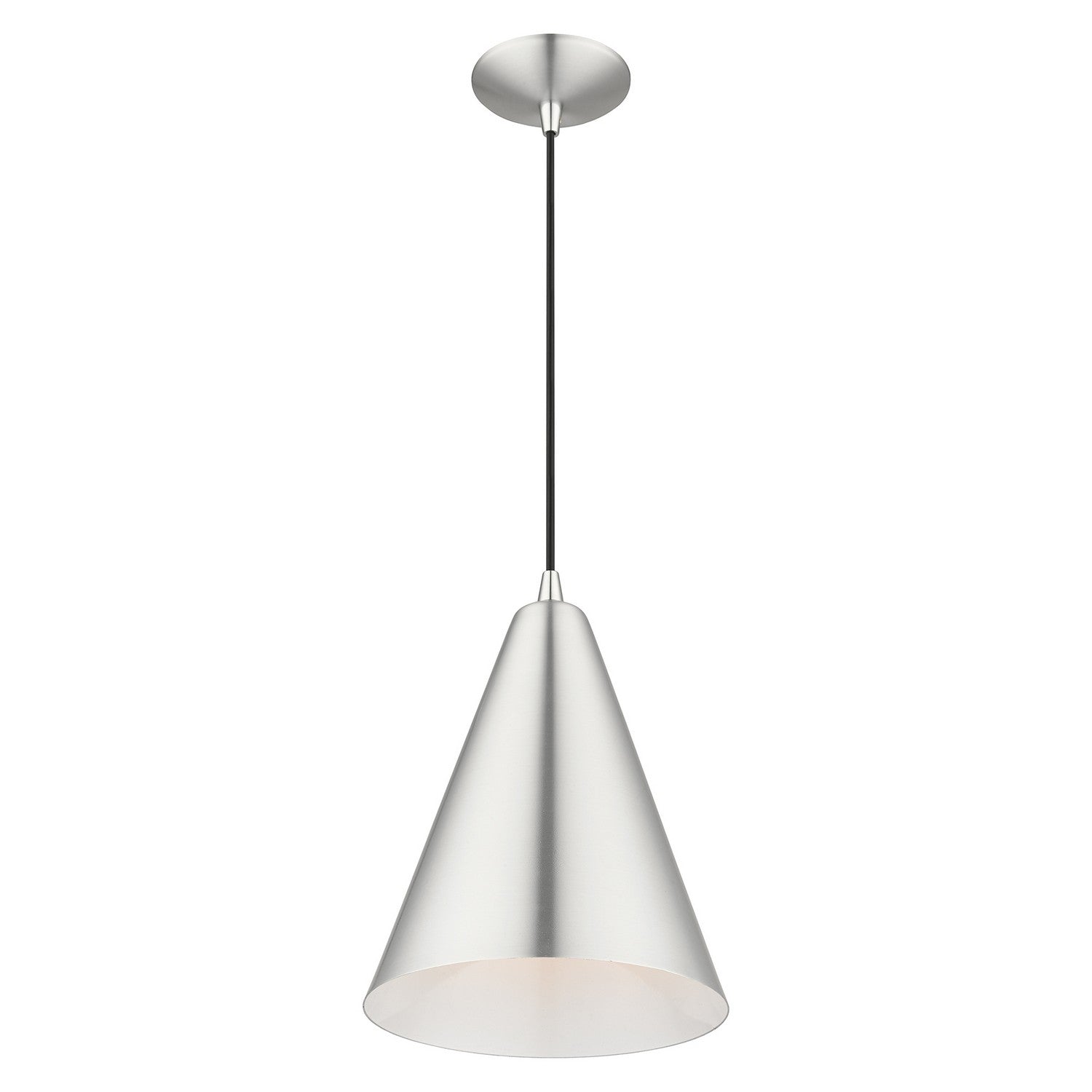 Livex Lighting - 41492-66 - One Light Pendant - Dulce - Brushed Aluminum with Polished Chrome