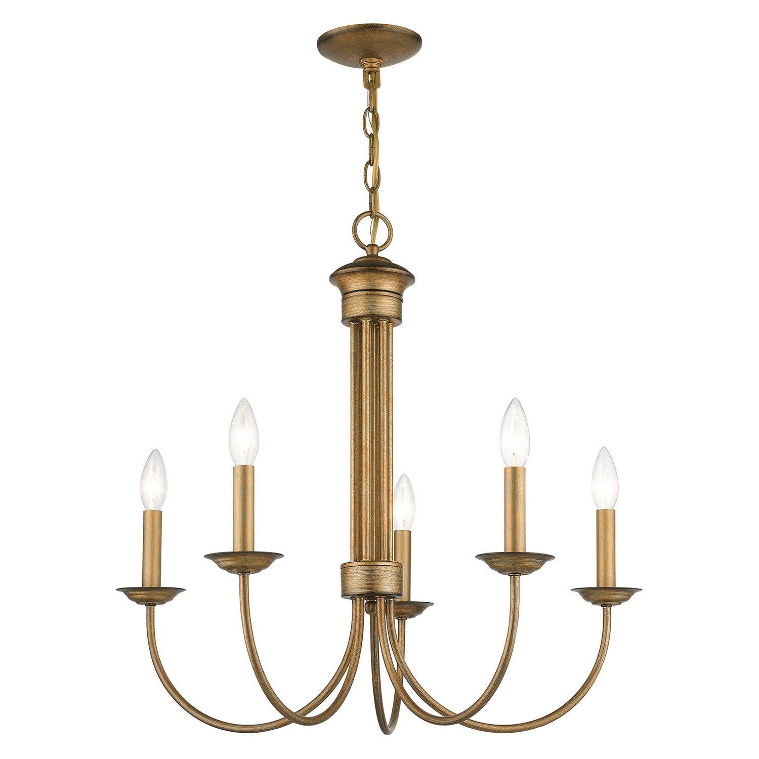 Livex Lighting - 42685-48 - Five Light Chandelier - Estate - Antique Gold Leaf
