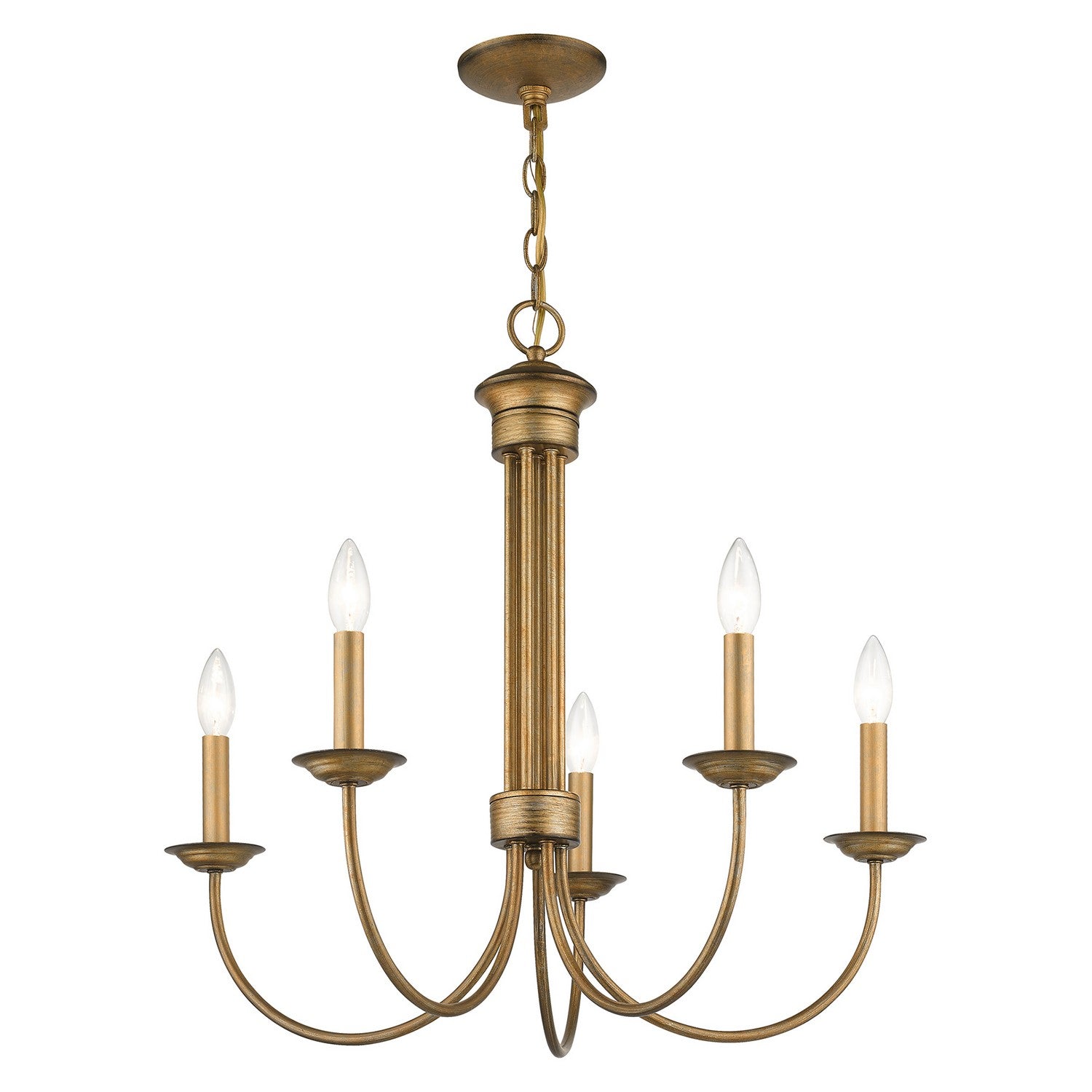 Livex Lighting - 42685-48 - Five Light Chandelier - Estate - Antique Gold Leaf