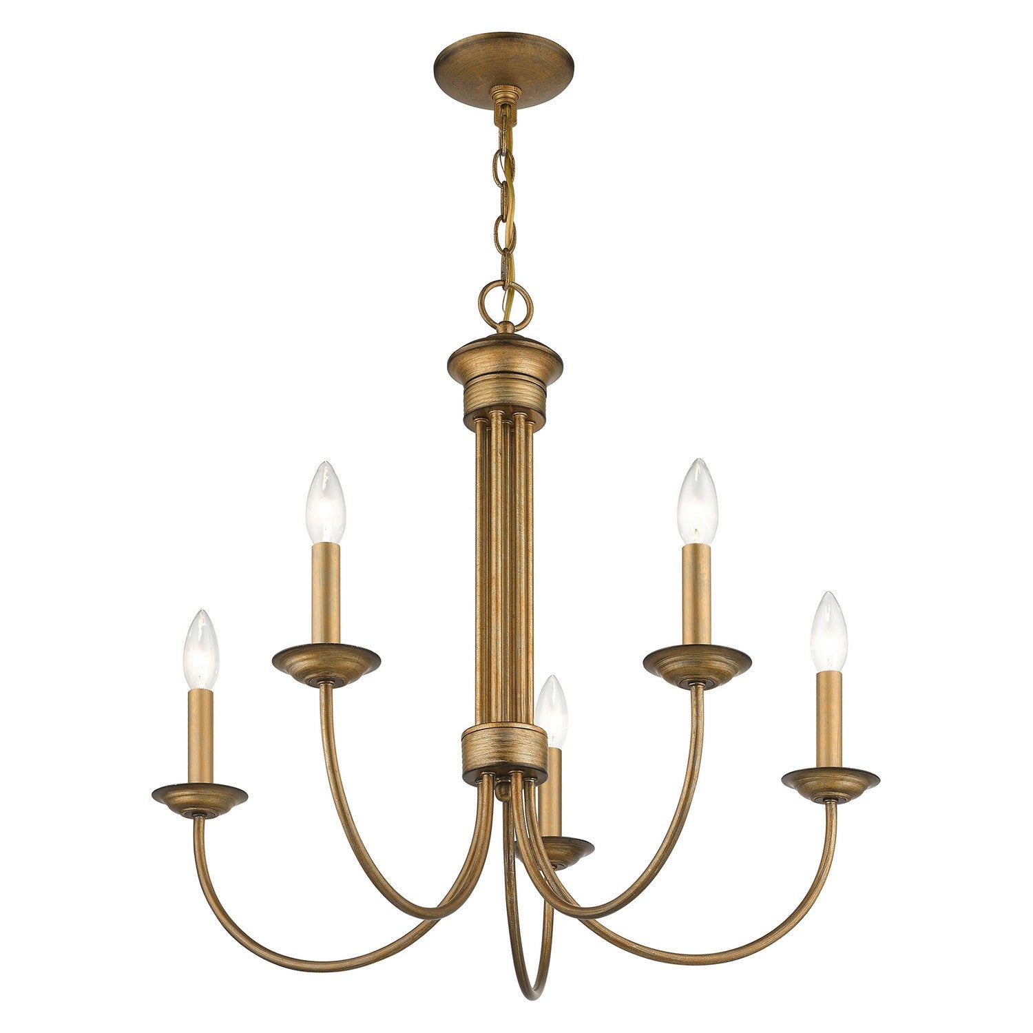 Livex Lighting - 42685-48 - Five Light Chandelier - Estate - Antique Gold Leaf