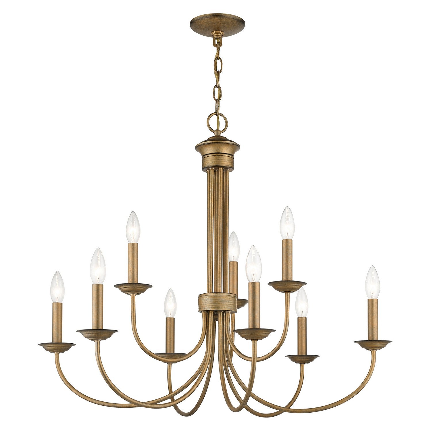 Livex Lighting - 42687-48 - Nine Light Chandelier - Estate - Antique Gold Leaf