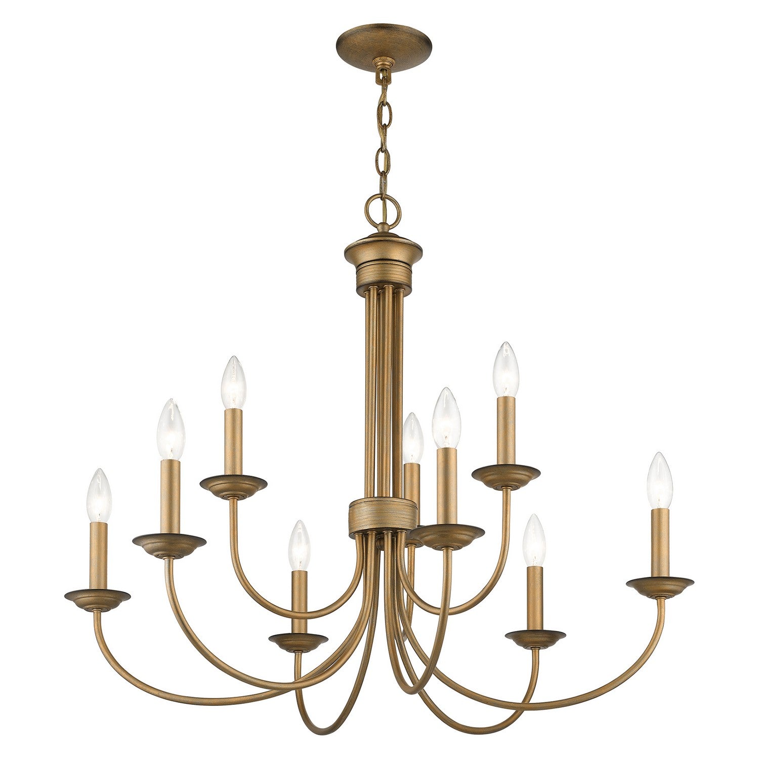Livex Lighting - 42687-48 - Nine Light Chandelier - Estate - Antique Gold Leaf