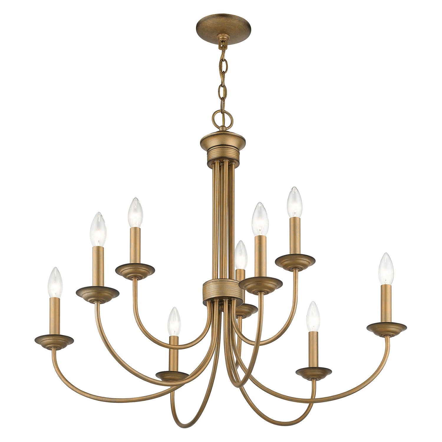 Livex Lighting - 42687-48 - Nine Light Chandelier - Estate - Antique Gold Leaf