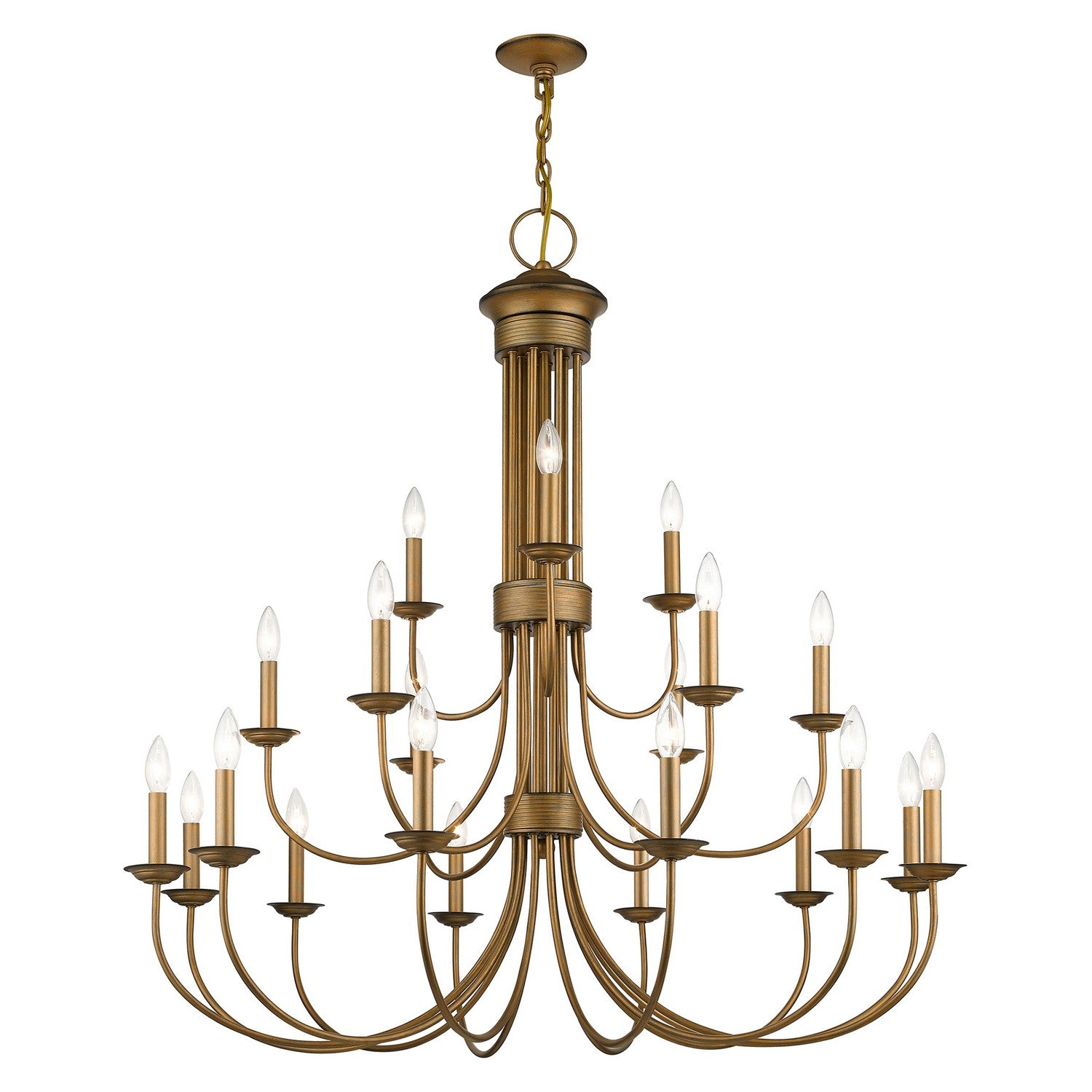Livex Lighting - 42688-48 - 21 Light Chandelier - Estate - Antique Gold Leaf