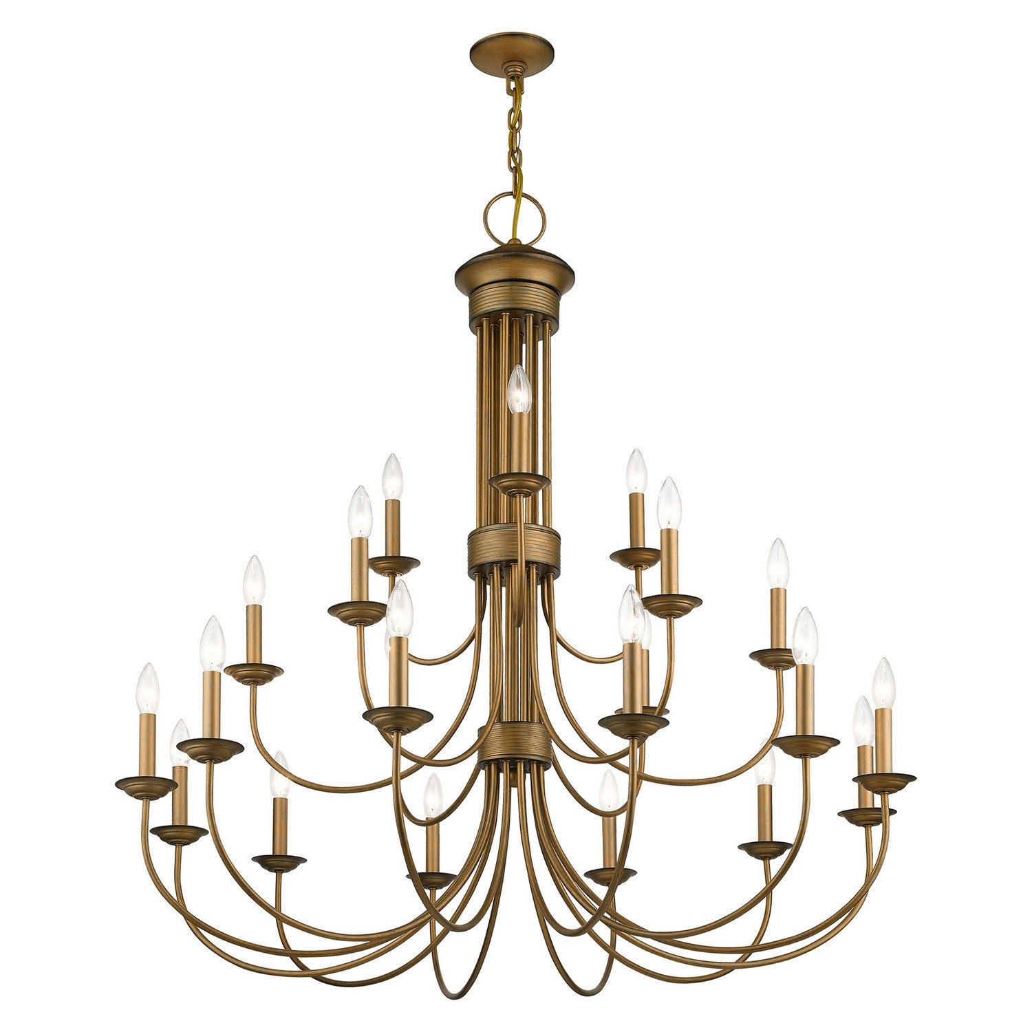Livex Lighting - 42688-48 - 21 Light Chandelier - Estate - Antique Gold Leaf