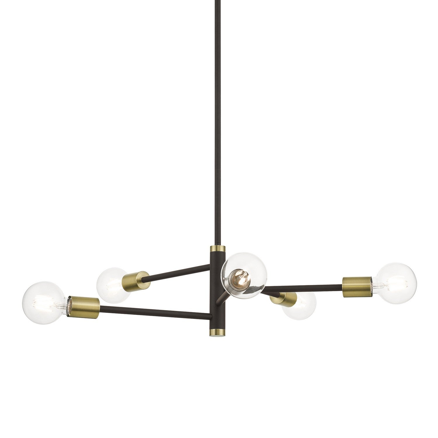 Livex Lighting - 45865-07 - Five Light Chandelier - Bannister - Bronze with Antique Brass