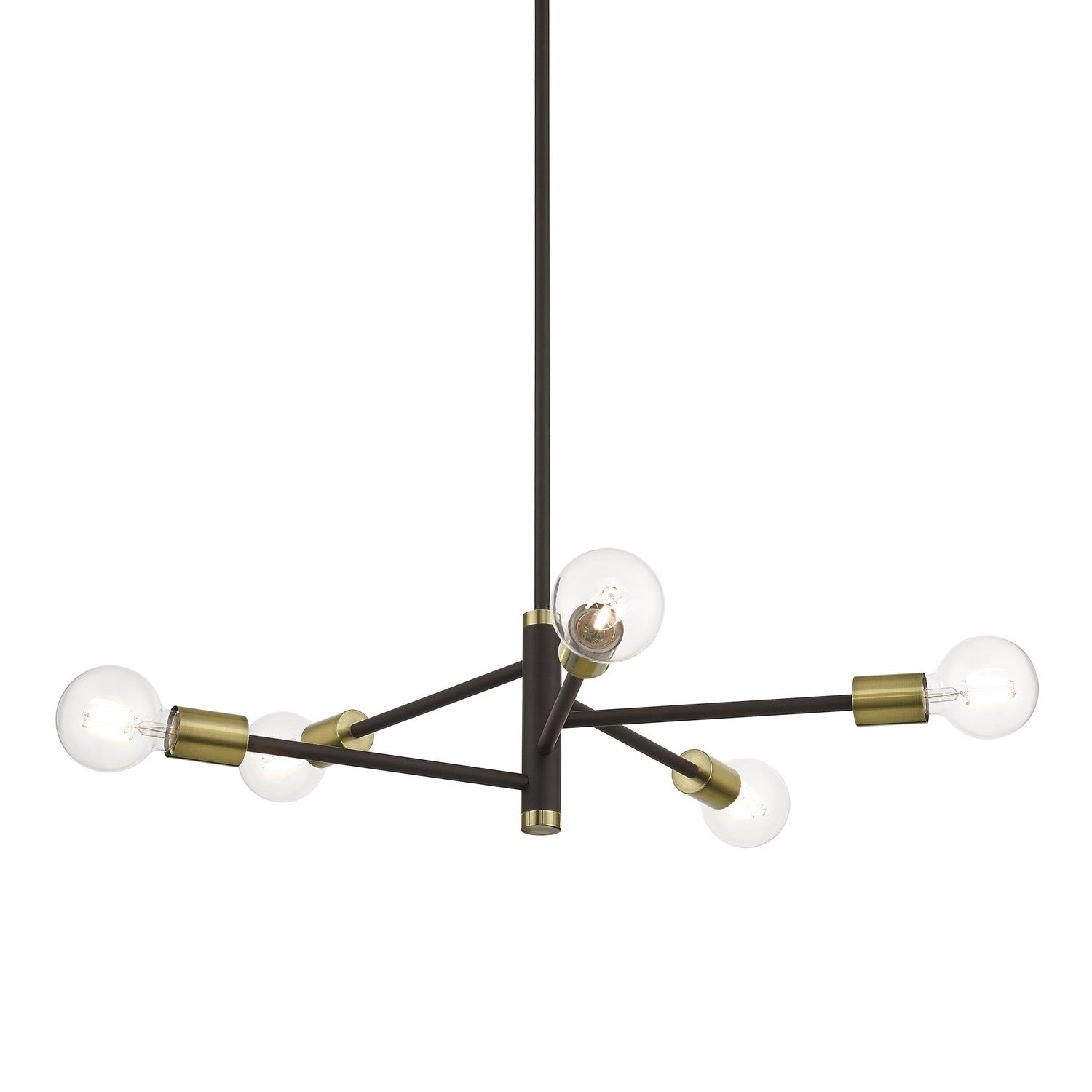 Livex Lighting - 45865-07 - Five Light Chandelier - Bannister - Bronze with Antique Brass