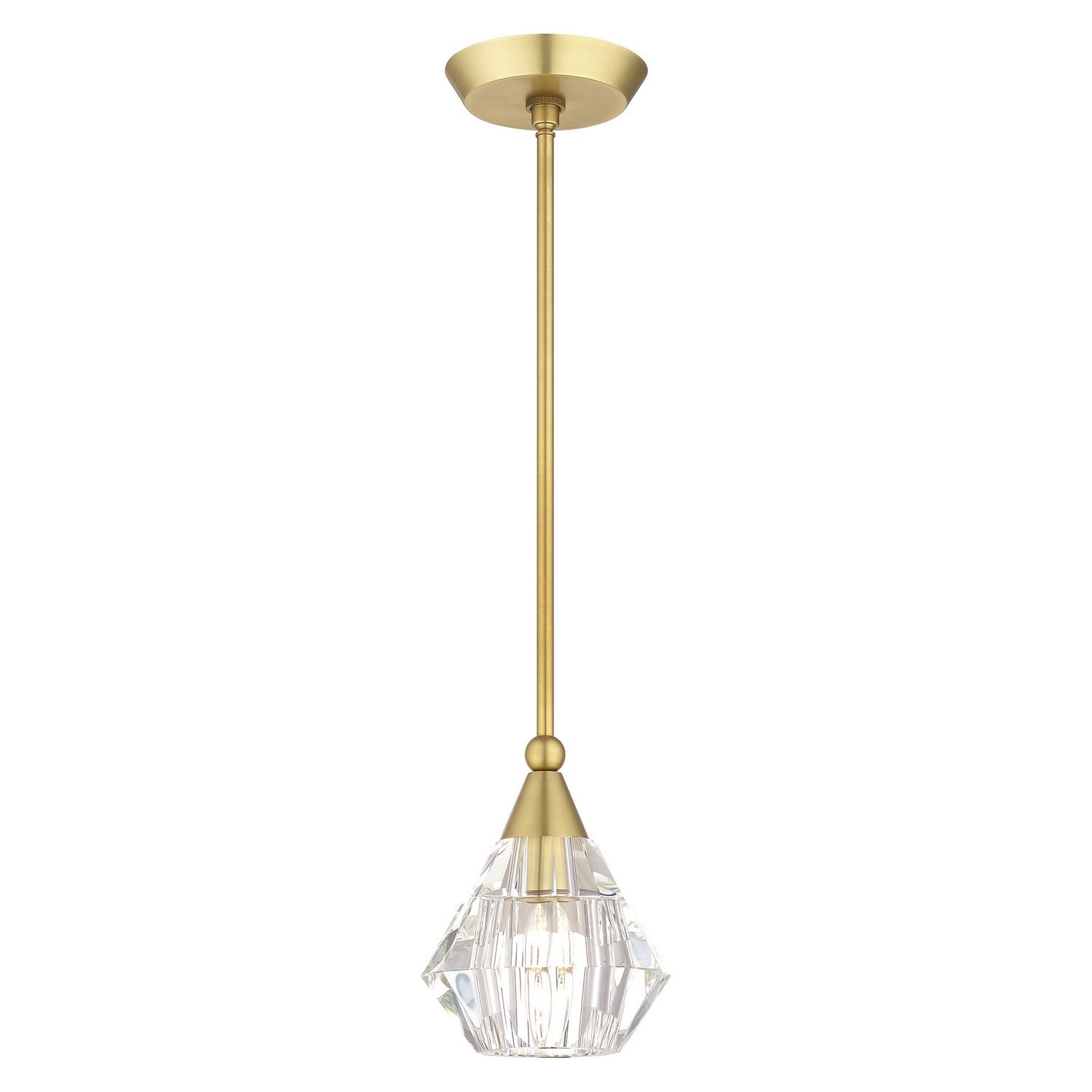 Livex Lighting - 47071-08 - One Light Pendant - Brussels - Natural Brass