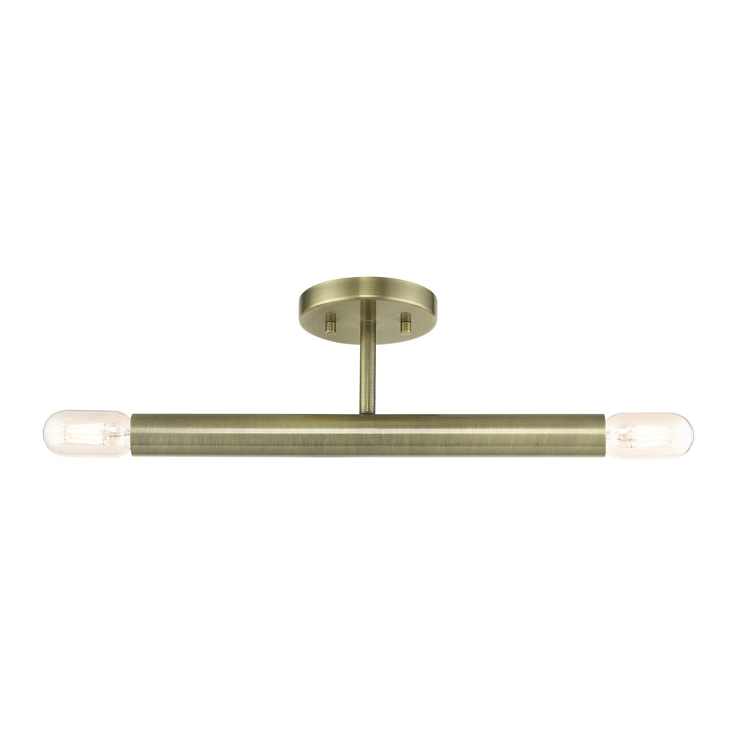 Livex Lighting - 51139-01 - Two Light Semi-Flush Mount - Copenhagen - Antique Brass
