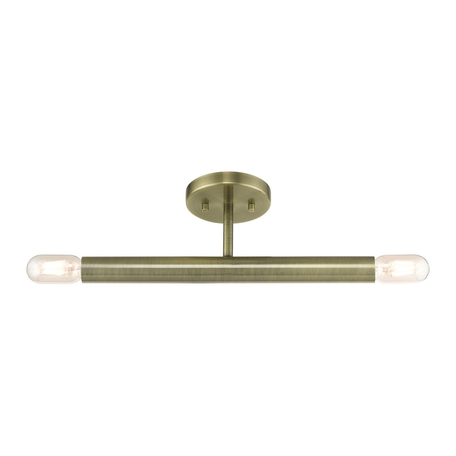 Livex Lighting - 51139-01 - Two Light Semi-Flush Mount - Copenhagen - Antique Brass