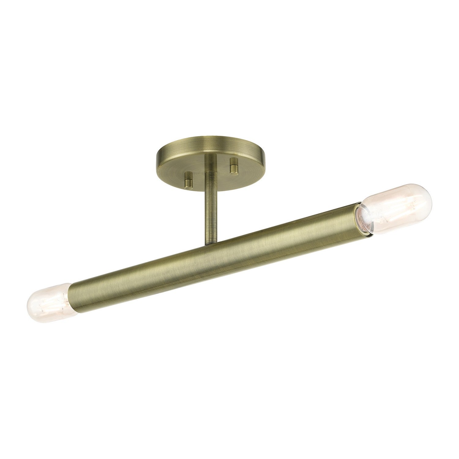 Livex Lighting - 51139-01 - Two Light Semi-Flush Mount - Copenhagen - Antique Brass