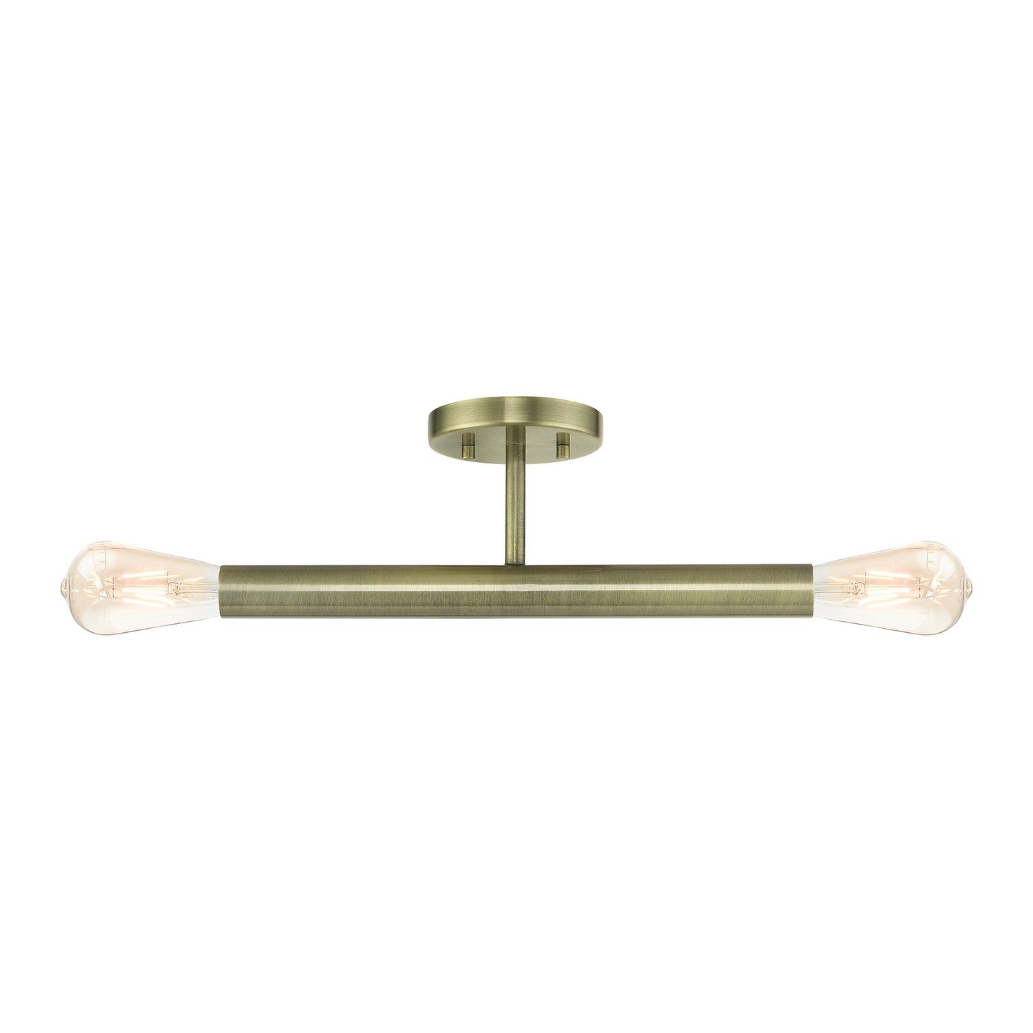 Livex Lighting - 51139-01 - Two Light Semi-Flush Mount - Copenhagen - Antique Brass