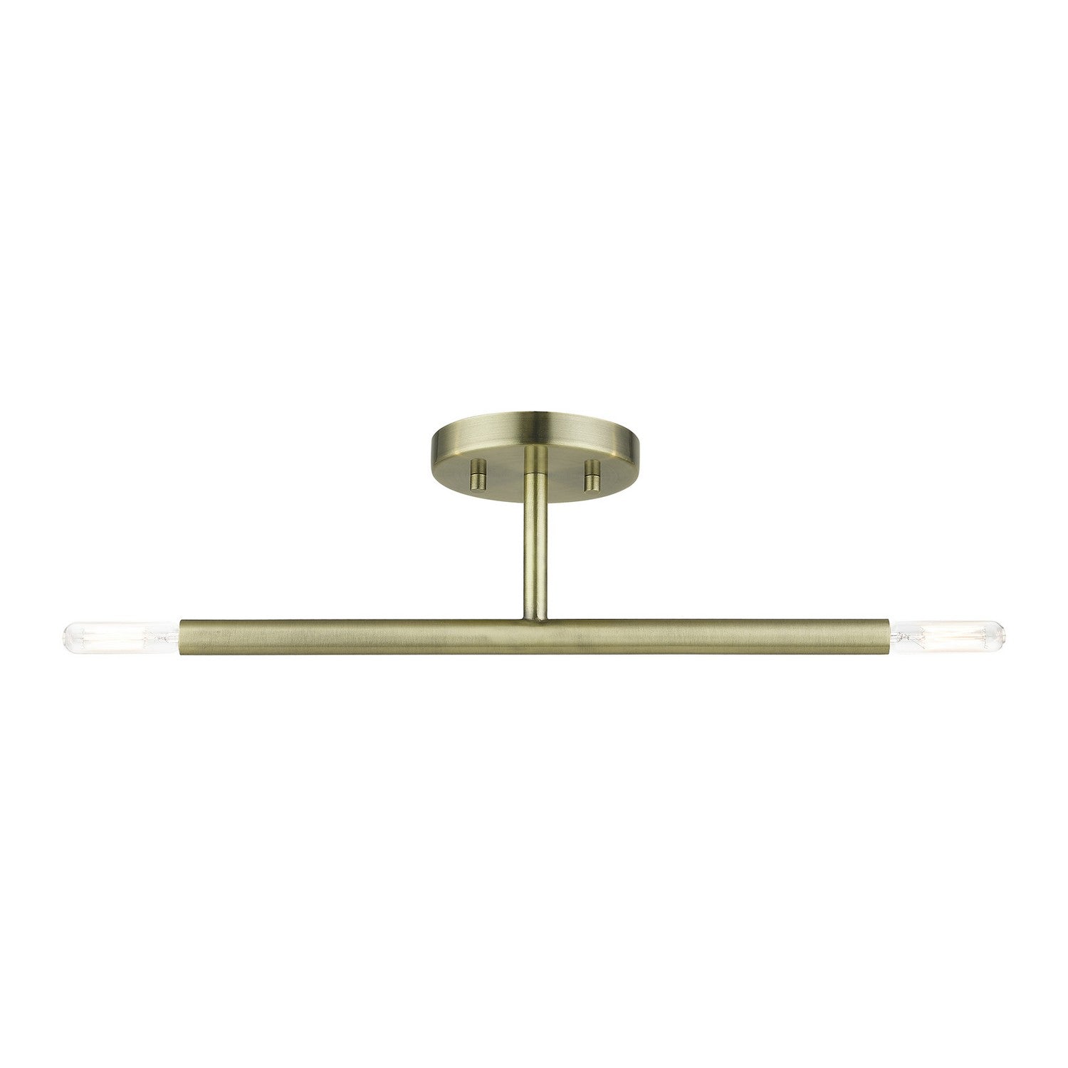 Livex Lighting - 51179-01 - Two Light Semi-Flush Mount - Copenhagen - Antique Brass