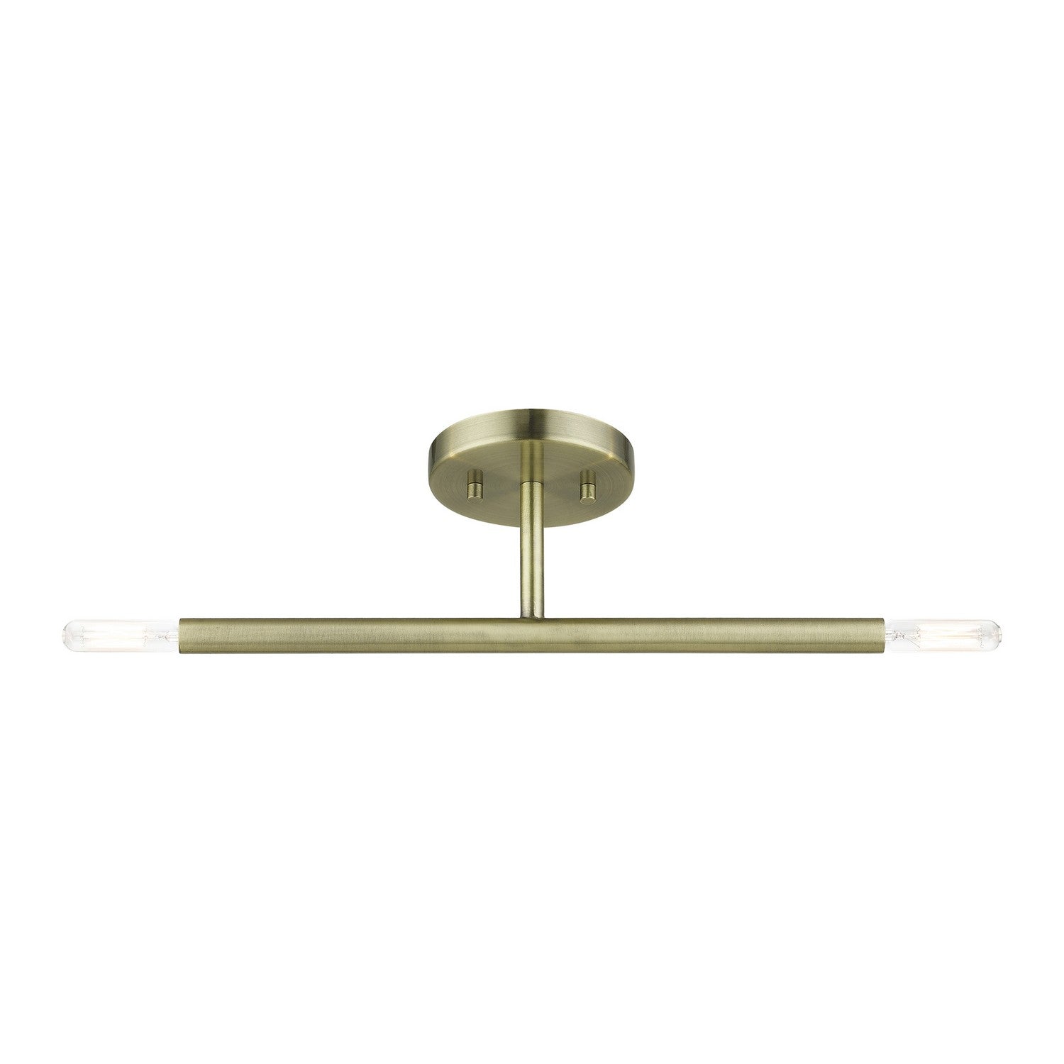 Livex Lighting - 51179-01 - Two Light Semi-Flush Mount - Copenhagen - Antique Brass