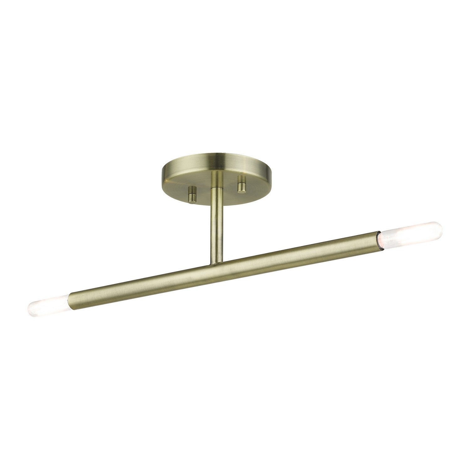 Livex Lighting - 51179-01 - Two Light Semi-Flush Mount - Copenhagen - Antique Brass