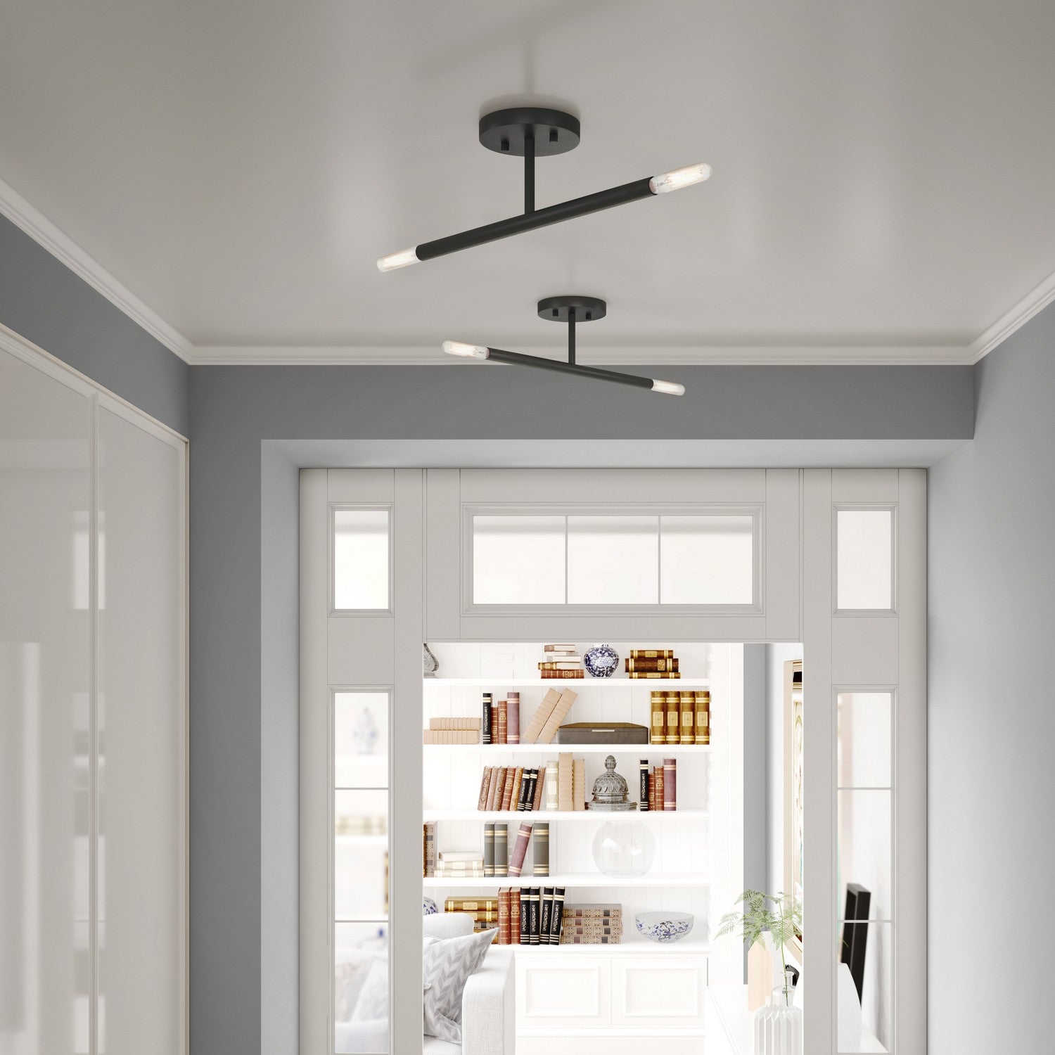 Livex Lighting - 51179-04 - Two Light Semi-Flush Mount - Copenhagen - Black