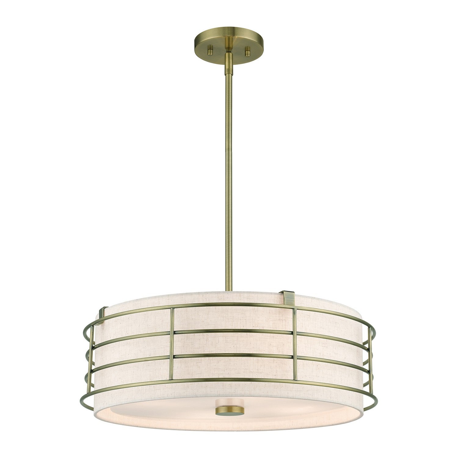 Livex Lighting - 55114-01 - Four Light Pendant Chandelier - Blanchard - Antique Brass