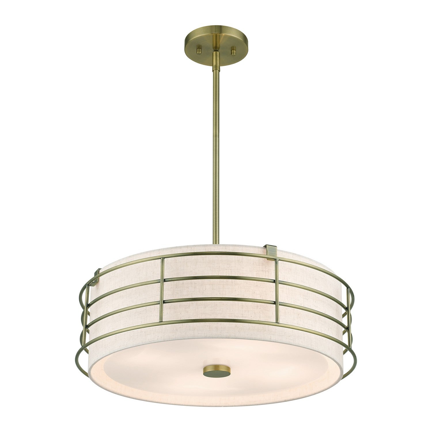 Livex Lighting - 55114-01 - Four Light Pendant Chandelier - Blanchard - Antique Brass