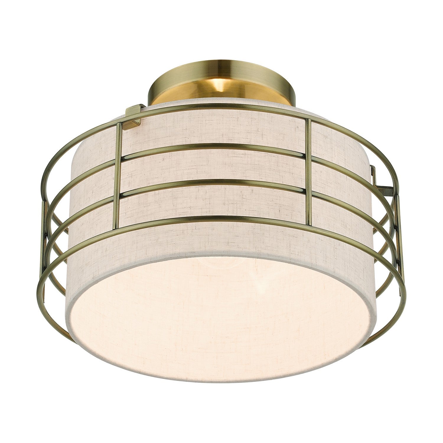 Livex Lighting - 55117-01 - One Light Semi-Flush Mount - Blanchard - Antique Brass