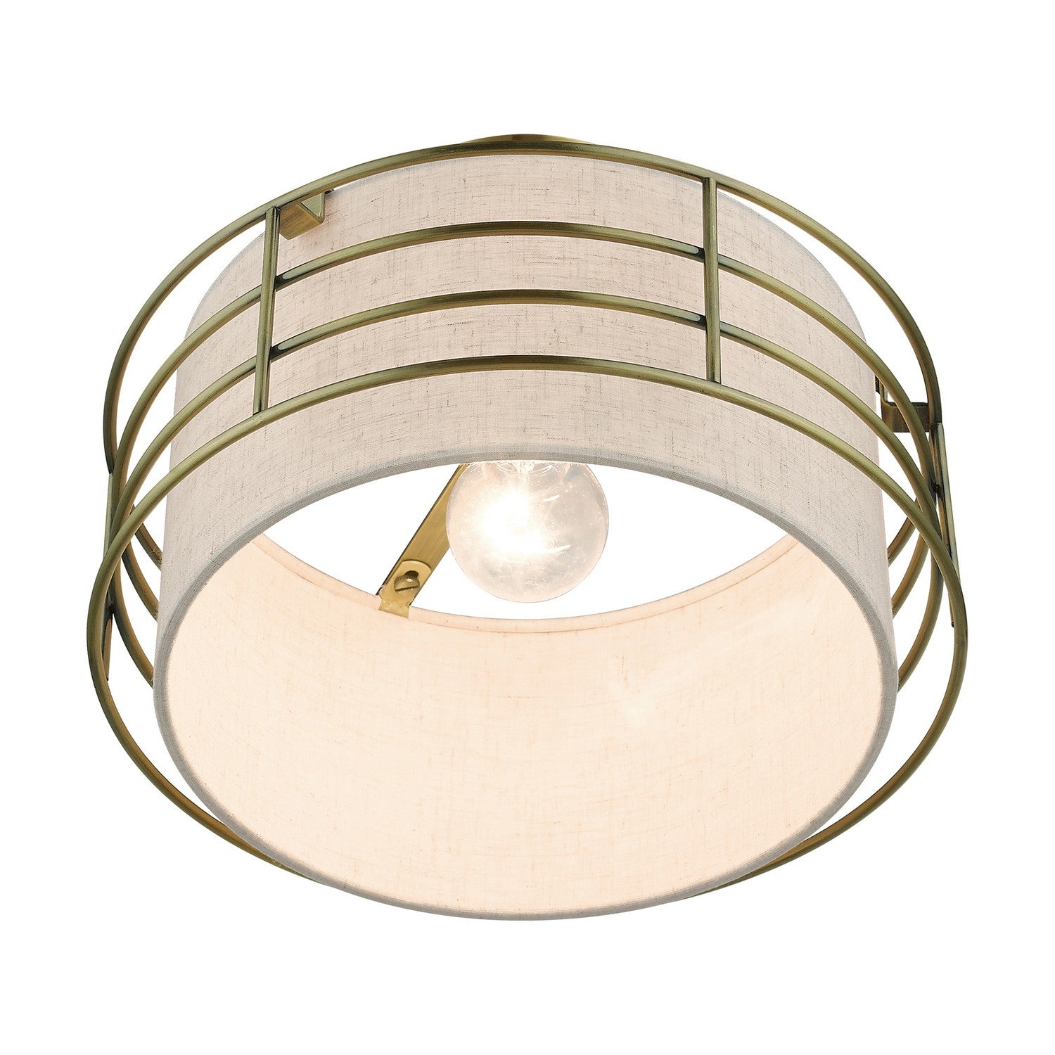 Livex Lighting - 55117-01 - One Light Semi-Flush Mount - Blanchard - Antique Brass