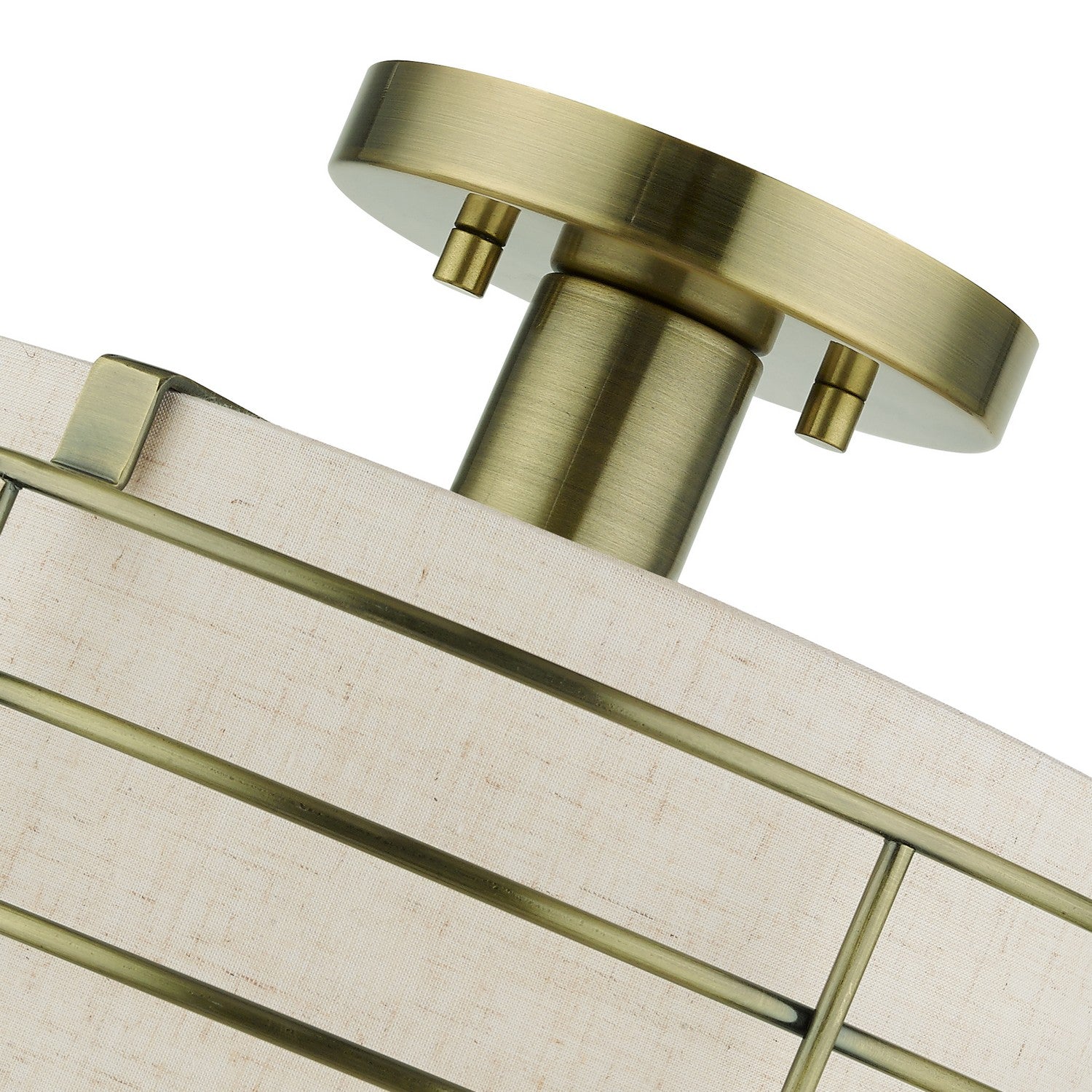 Livex Lighting - 55117-01 - One Light Semi-Flush Mount - Blanchard - Antique Brass