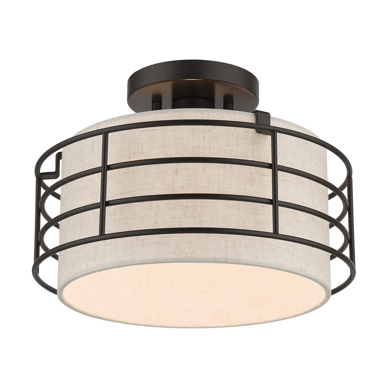 Livex Lighting - 55117-92 - One Light Semi-Flush Mount - Blanchard - English Bronze