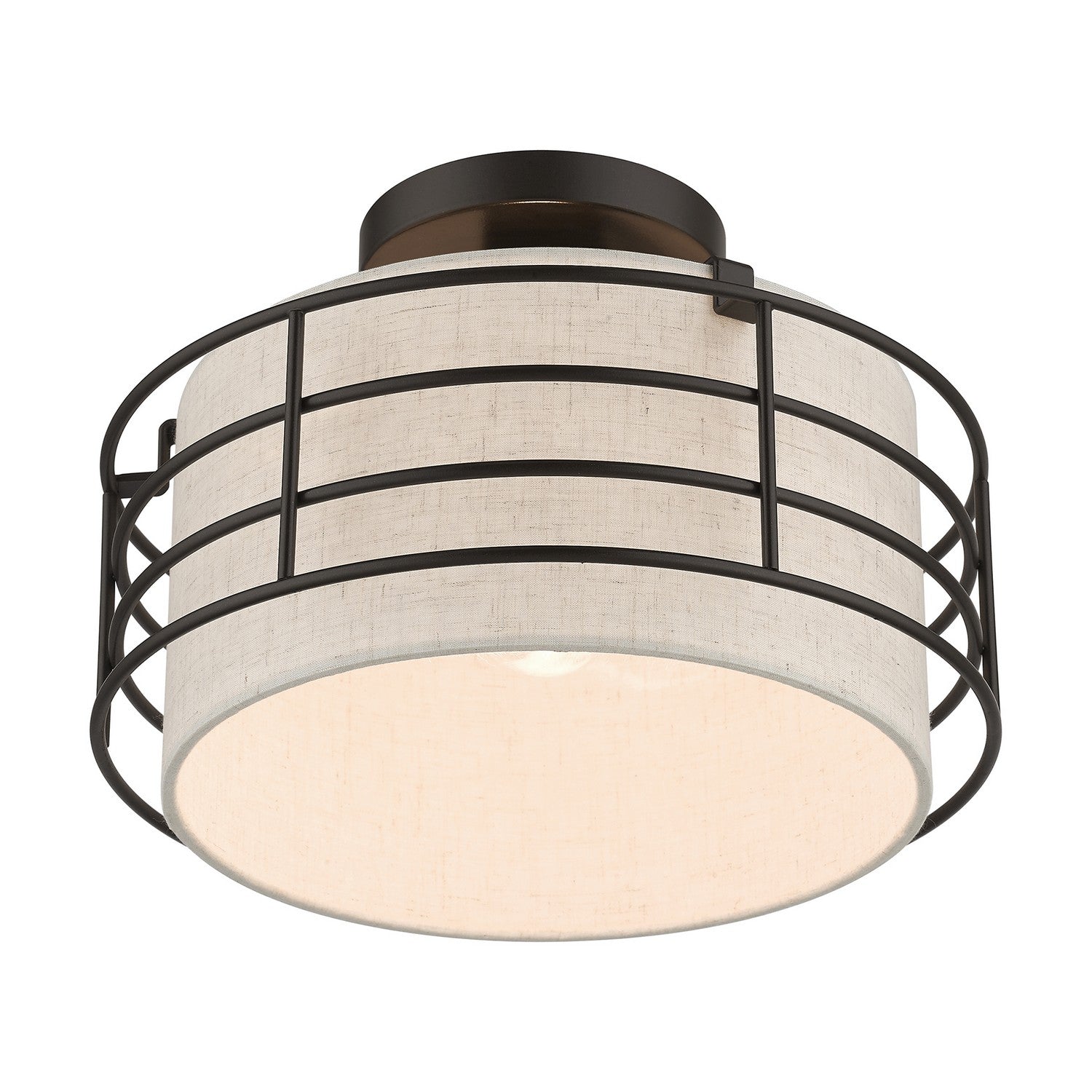 Livex Lighting - 55117-92 - One Light Semi-Flush Mount - Blanchard - English Bronze
