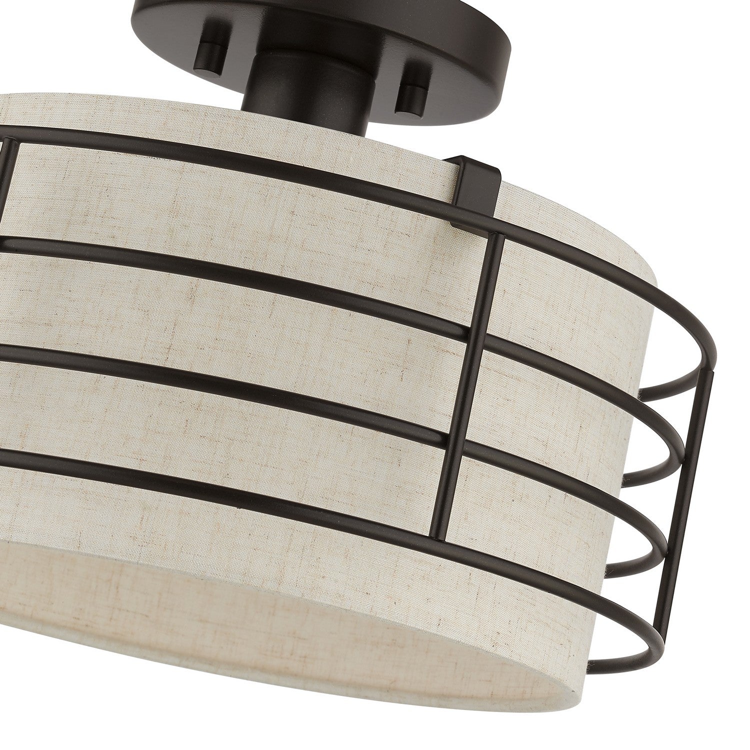 Livex Lighting - 55117-92 - One Light Semi-Flush Mount - Blanchard - English Bronze