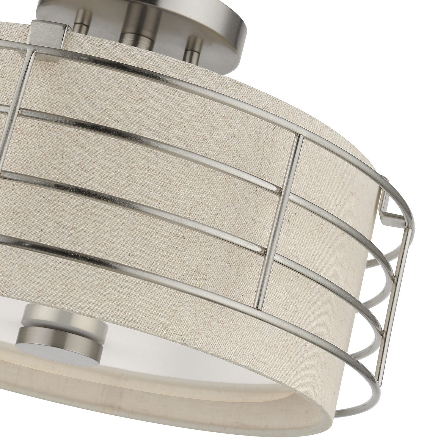 Livex Lighting - 55118-91 - Three Light Semi-Flush Mount - Blanchard - Brushed Nickel