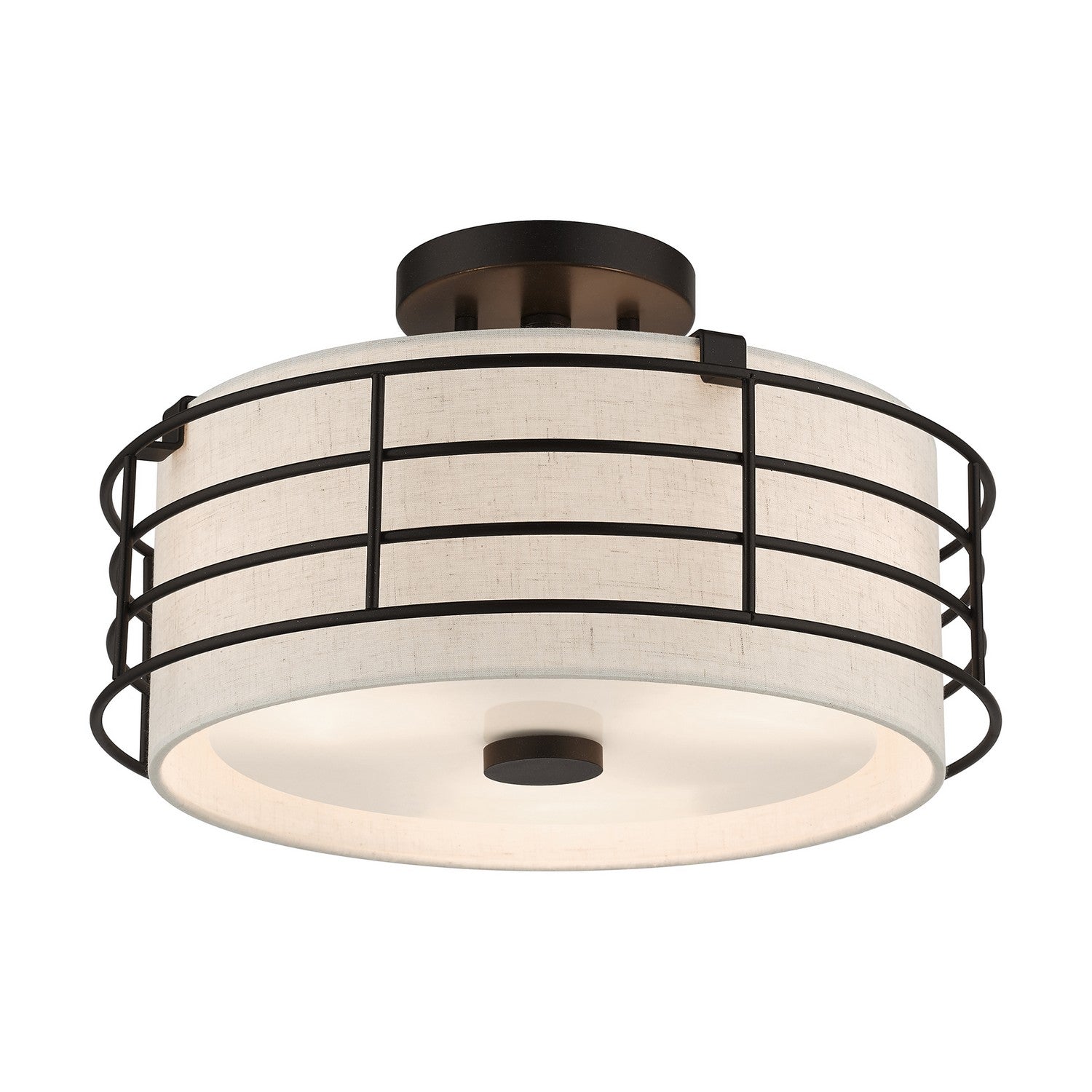 Livex Lighting - 55118-92 - Three Light Semi-Flush Mount - Blanchard - English Bronze