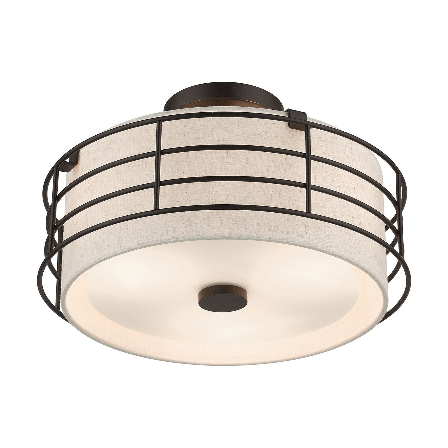 Livex Lighting - 55118-92 - Three Light Semi-Flush Mount - Blanchard - English Bronze
