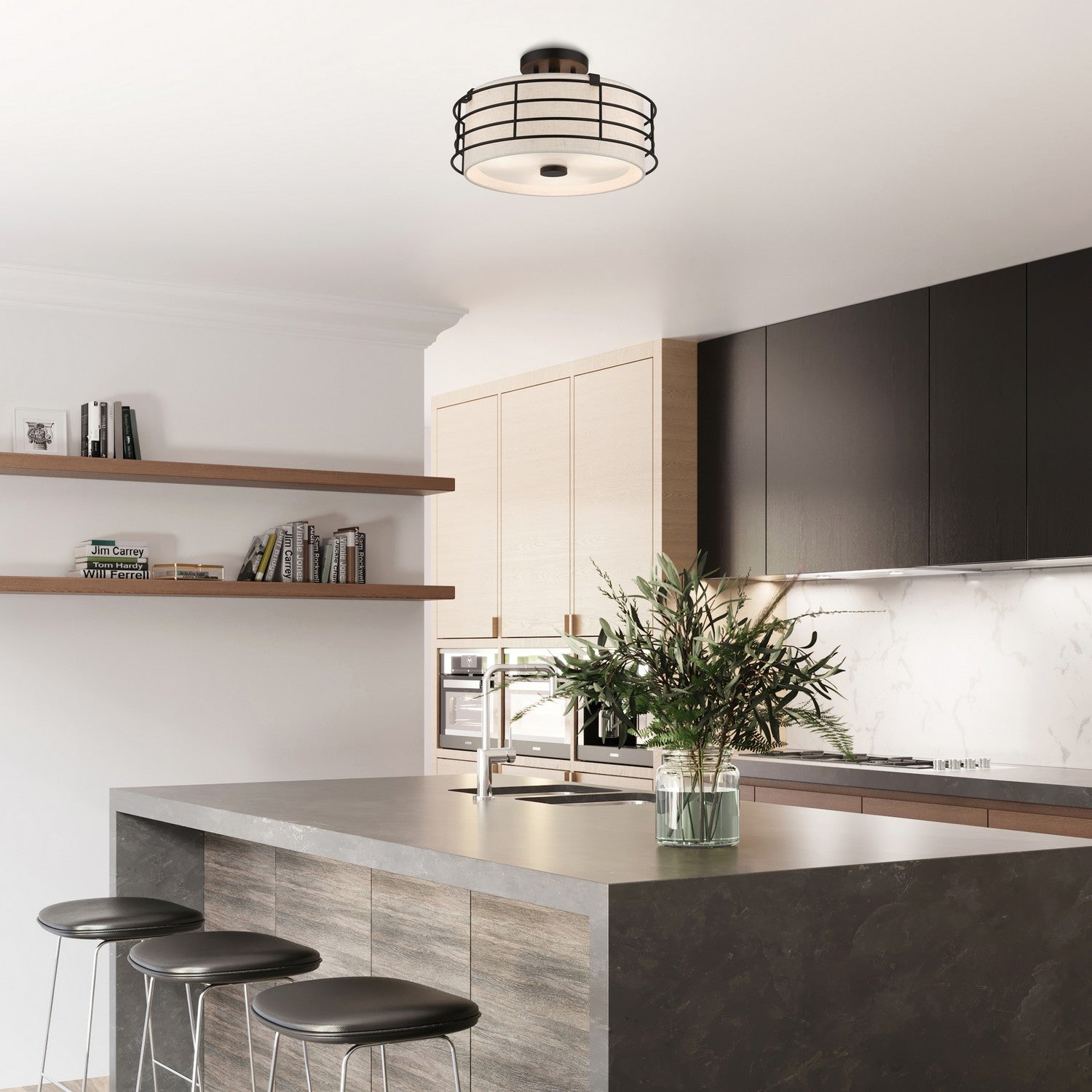 Livex Lighting - 55118-92 - Three Light Semi-Flush Mount - Blanchard - English Bronze