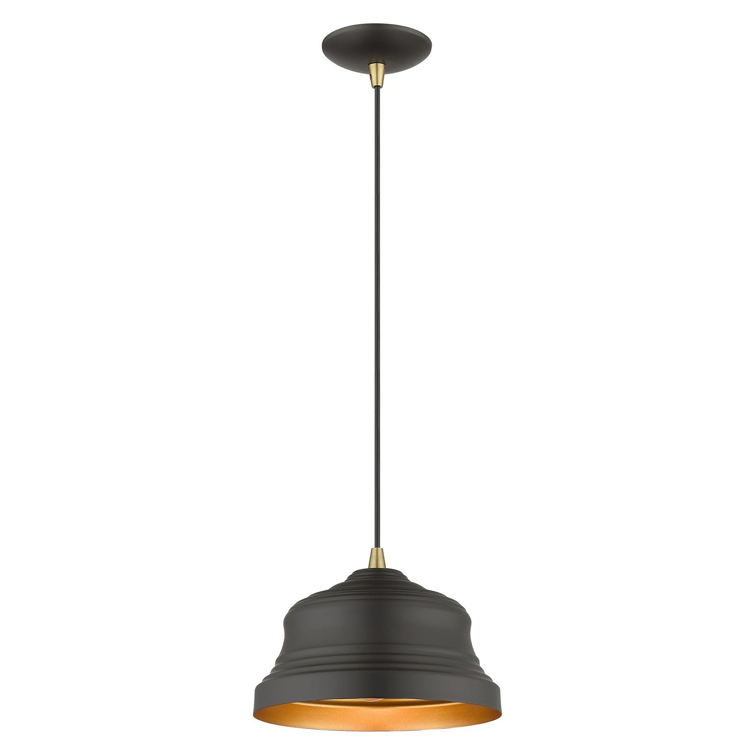 Livex Lighting - 55902-07 - One Light Pendant - Endicott - Bronze with Antique Brass
