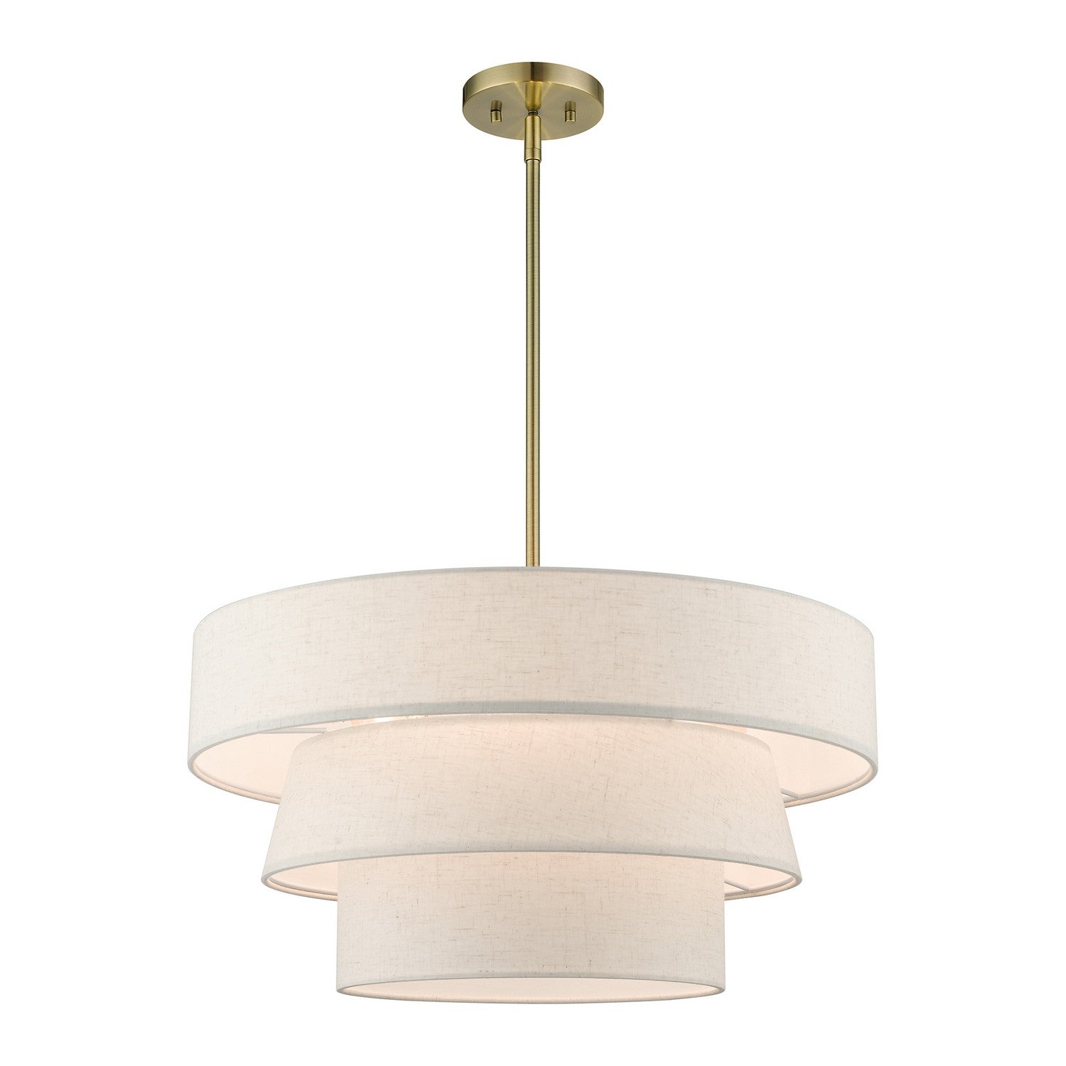 Livex Lighting - 56724-01 - Four Light Pendant Chandelier - Chandler - Antique Brass
