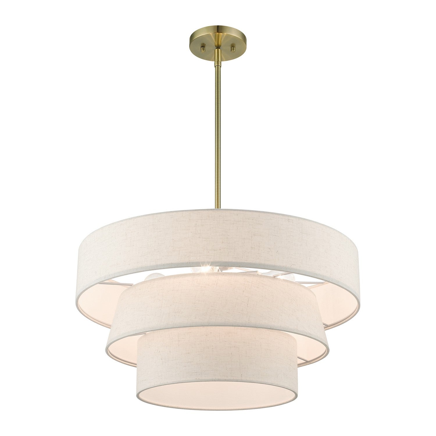 Livex Lighting - 56724-01 - Four Light Pendant Chandelier - Chandler - Antique Brass