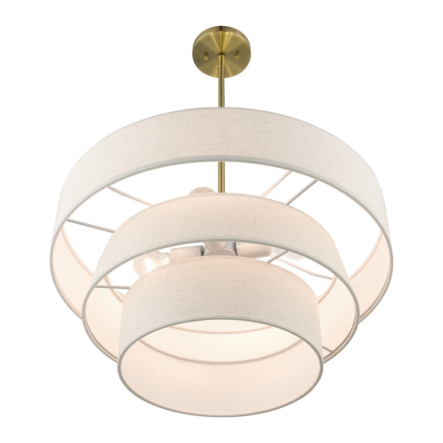 Livex Lighting - 56724-01 - Four Light Pendant Chandelier - Chandler - Antique Brass