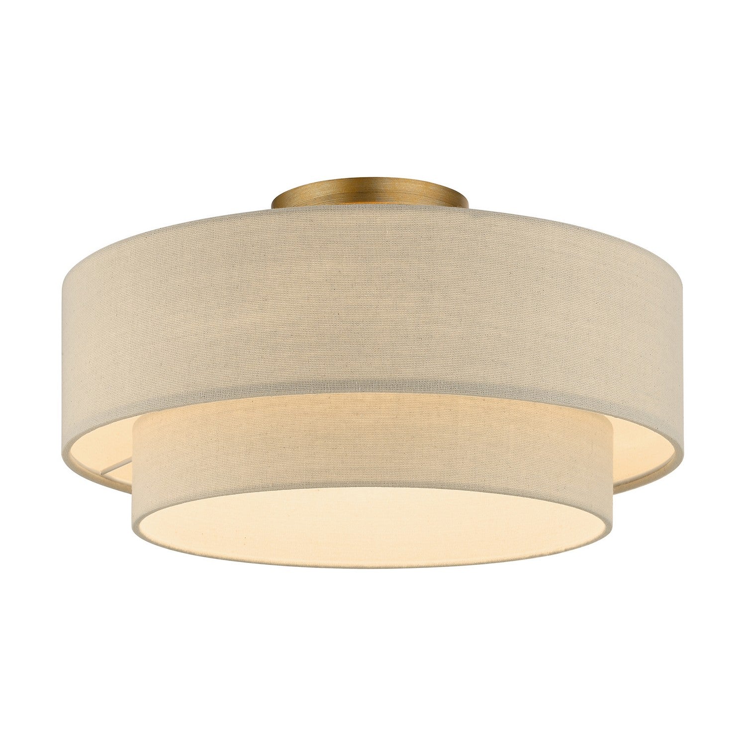 Livex Lighting - 58898-48 - Three Light Semi-Flush Mount - Bellingham - Antique Gold Leaf