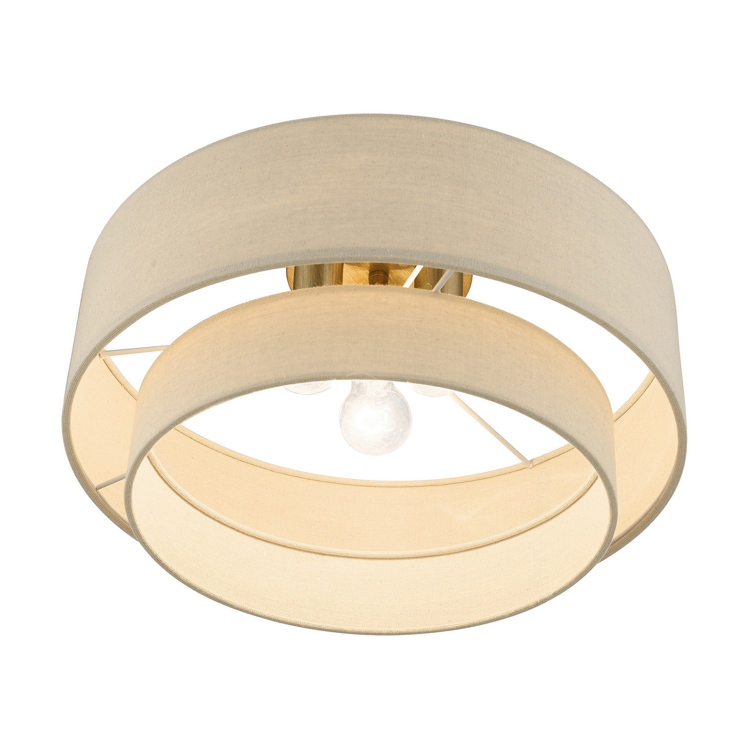 Livex Lighting - 58898-48 - Three Light Semi-Flush Mount - Bellingham - Antique Gold Leaf