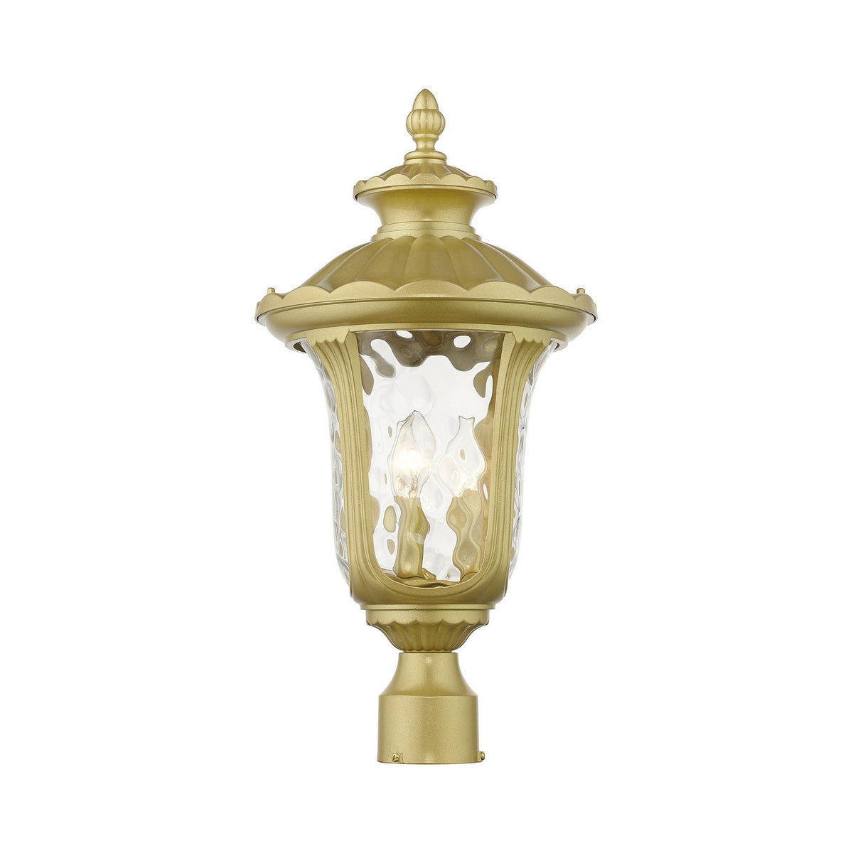 Livex Lighting - 7859-33 - Three Light Outdoor Post Top Lantern - Oxford - Soft Gold
