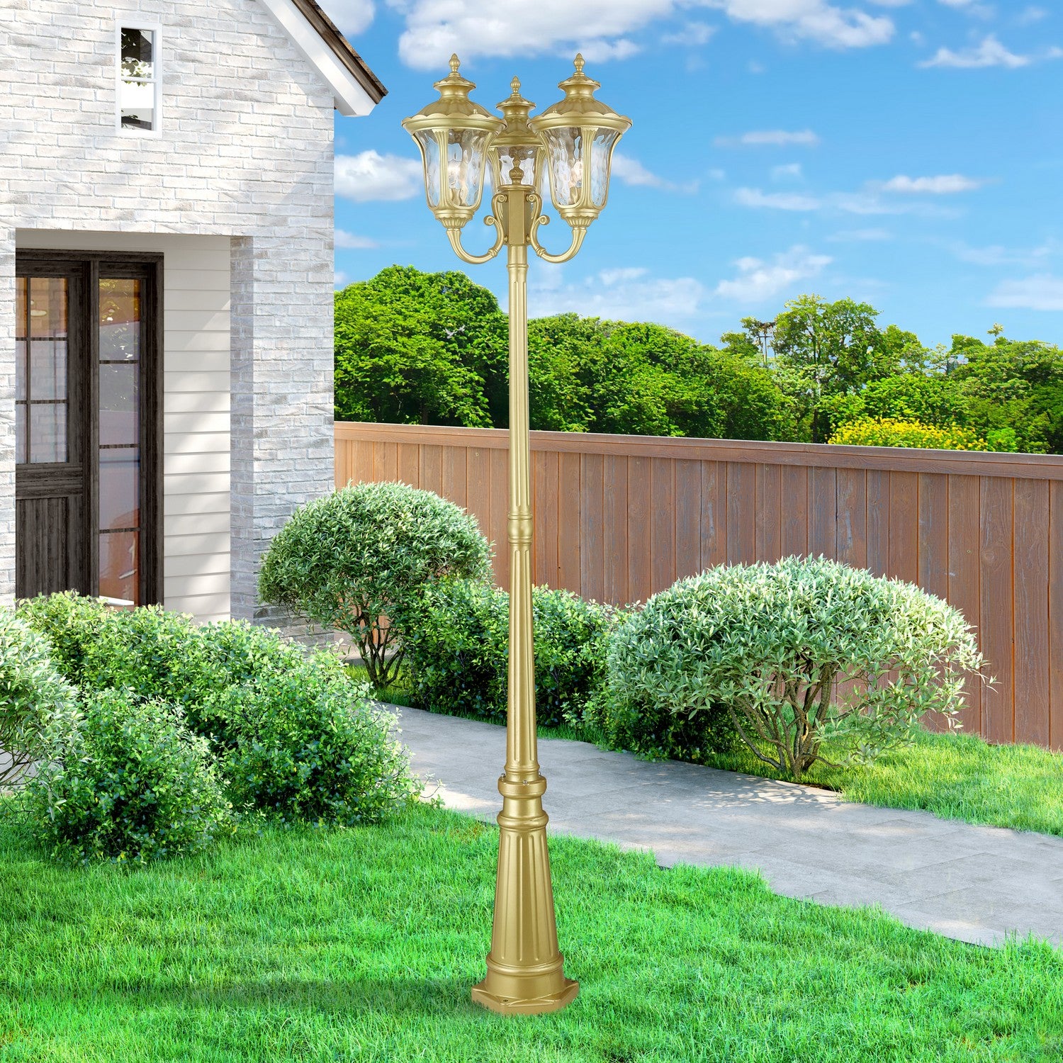 Livex Lighting - 7866-33 - Three Light Post Mount - Oxford - Soft Gold