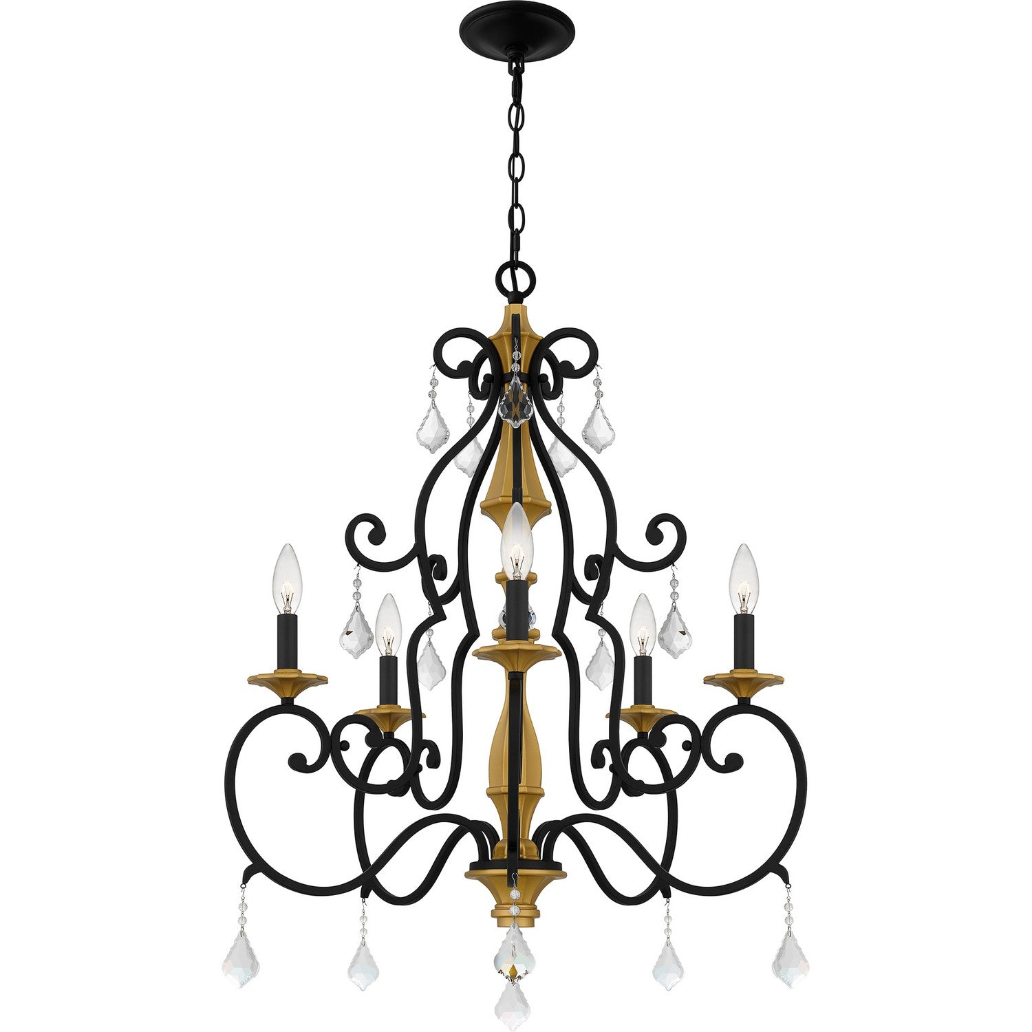 Quoizel - AEA5026MBK - Five Light Chandelier - Althea - Matte Black