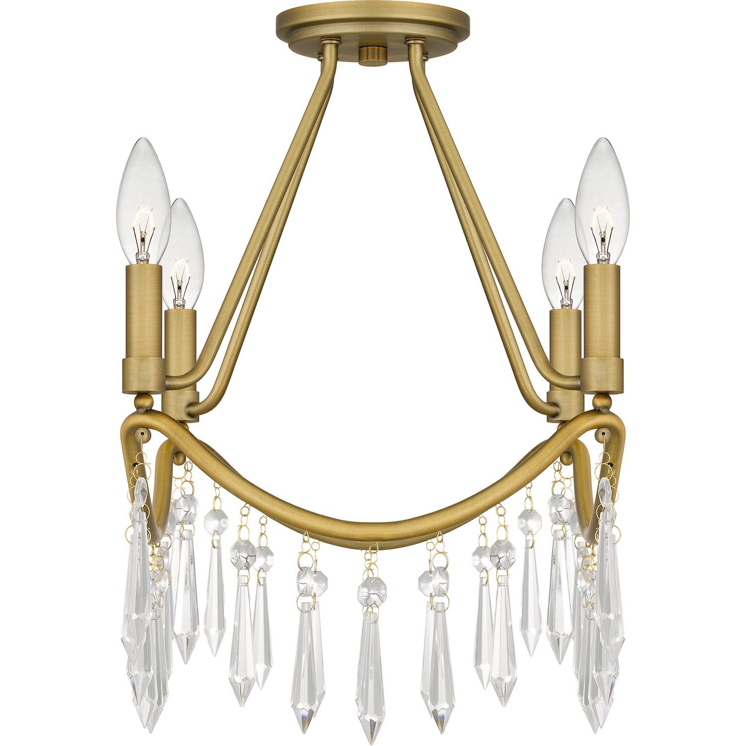 Quoizel - AID1712AB - Four Light Semi Flush Mount - Airedale - Aged Brass