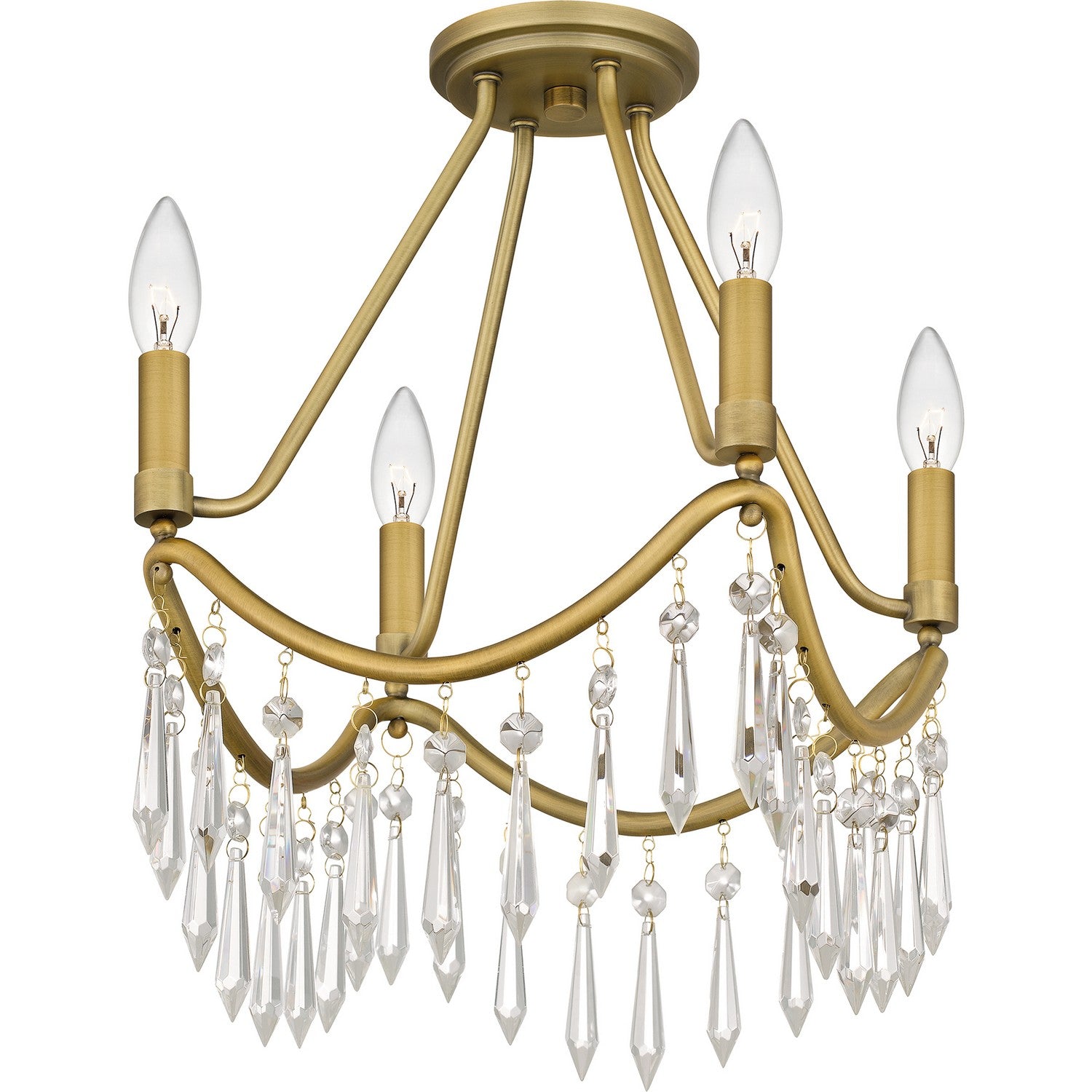 Quoizel - AID1712AB - Four Light Semi Flush Mount - Airedale - Aged Brass