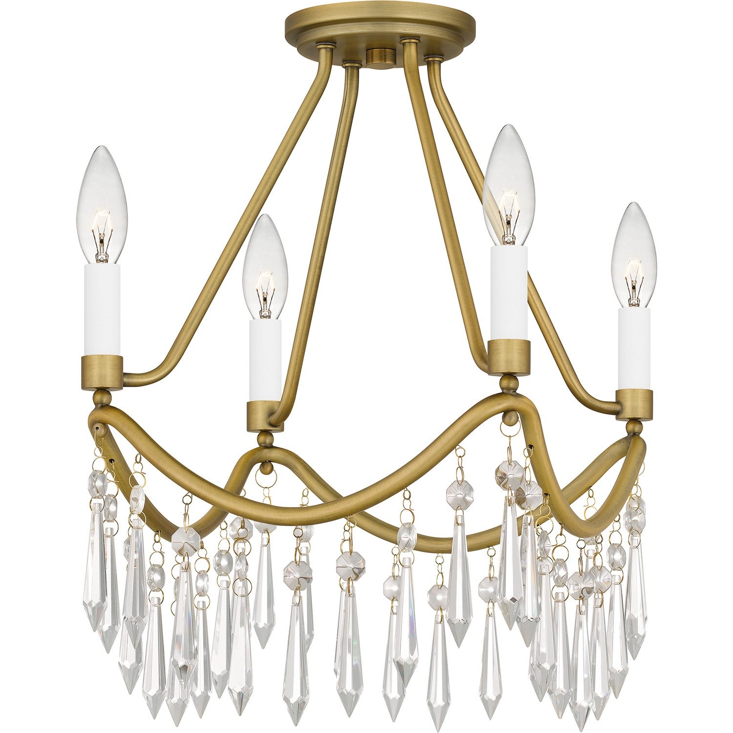 Quoizel - AID1712AB - Four Light Semi Flush Mount - Airedale - Aged Brass