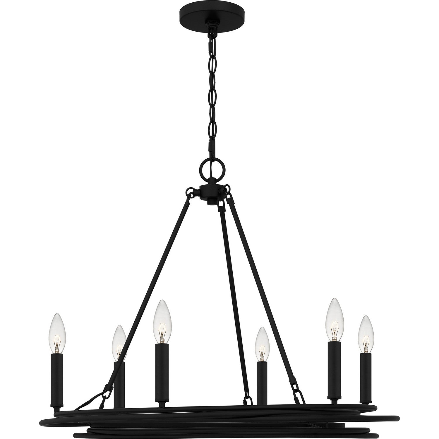 Quoizel - CPE5025MBK - Six Light Chandelier - Calliope - Matte Black